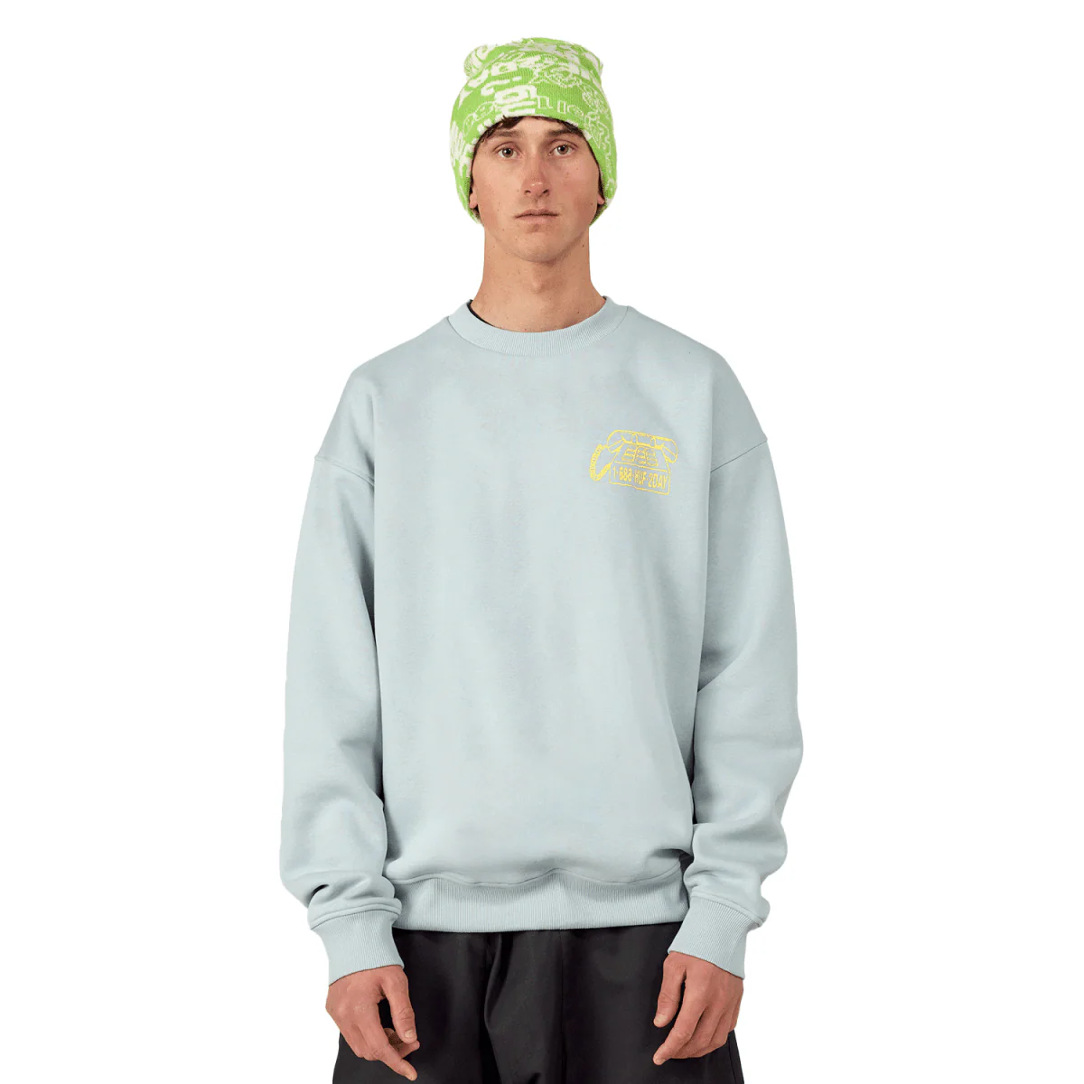 686 Huf Premium Heavyweight Crew Sweatshirt Huf Light Blue