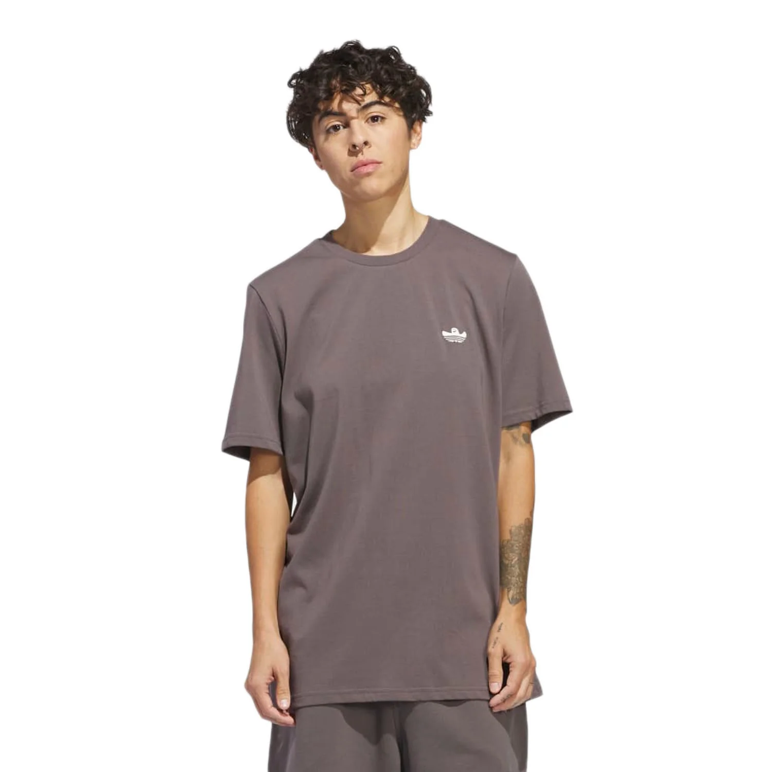 Adidas Men's Featherweight Shmoofoil T Shirt Charcoal/White