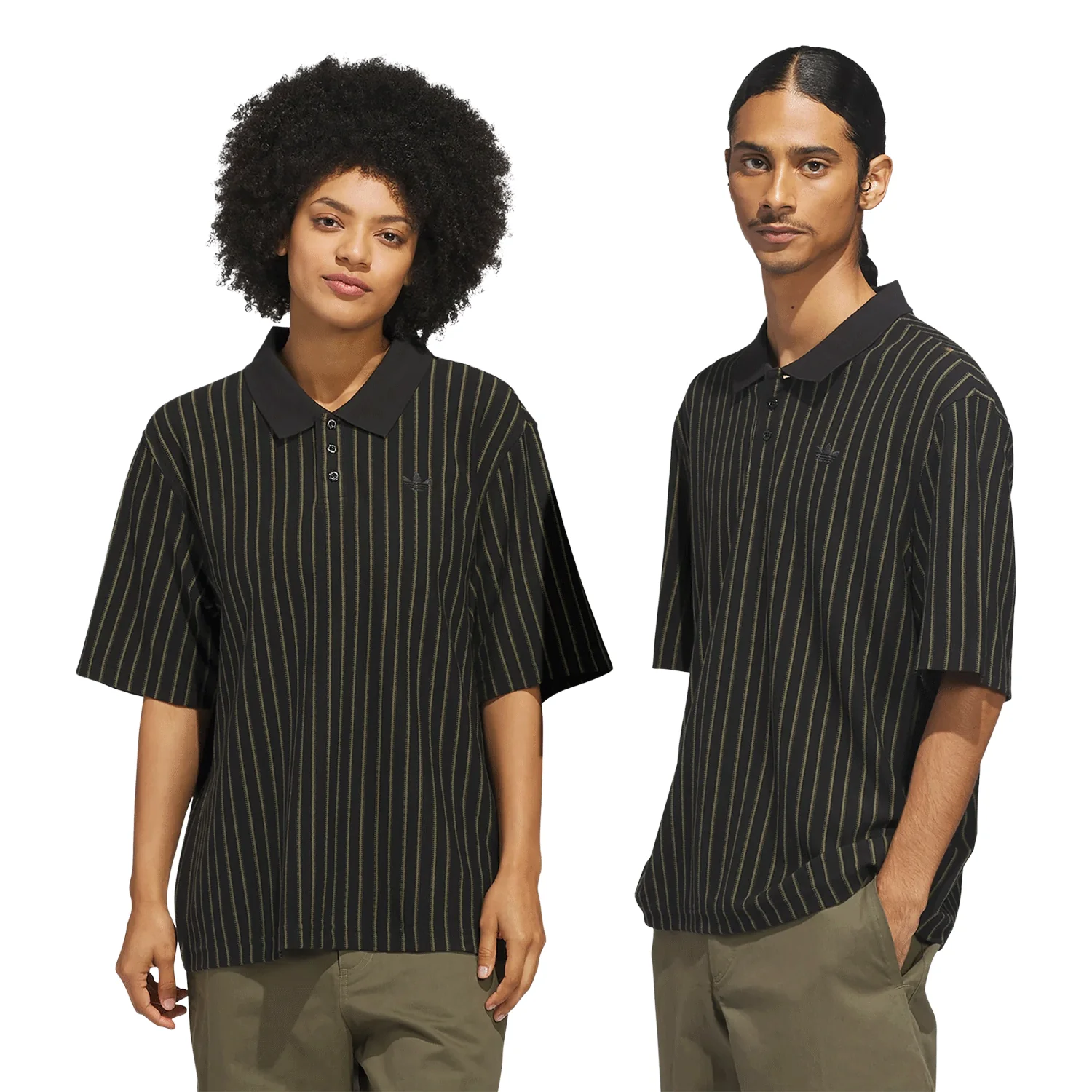 Adidas Skateboarding Classic Polo Shirt Black/Olive Strata