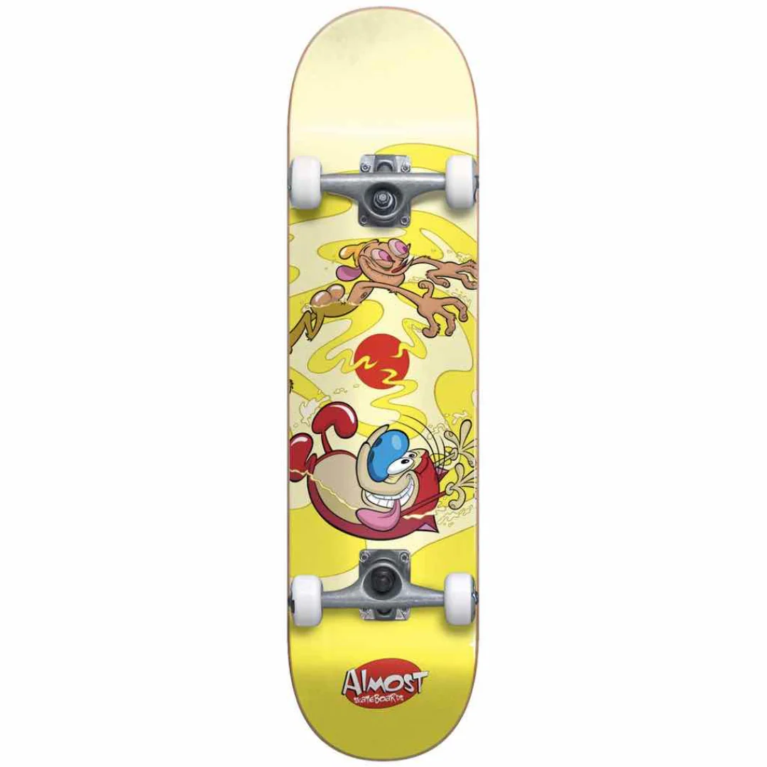 Almost Ren & Stimpy Drain FP Skate Complete Yellow 8"
