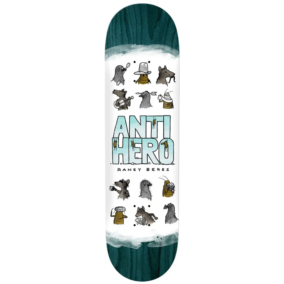 Antihero Usual Suspects Skate Deck Raney White 8.38"