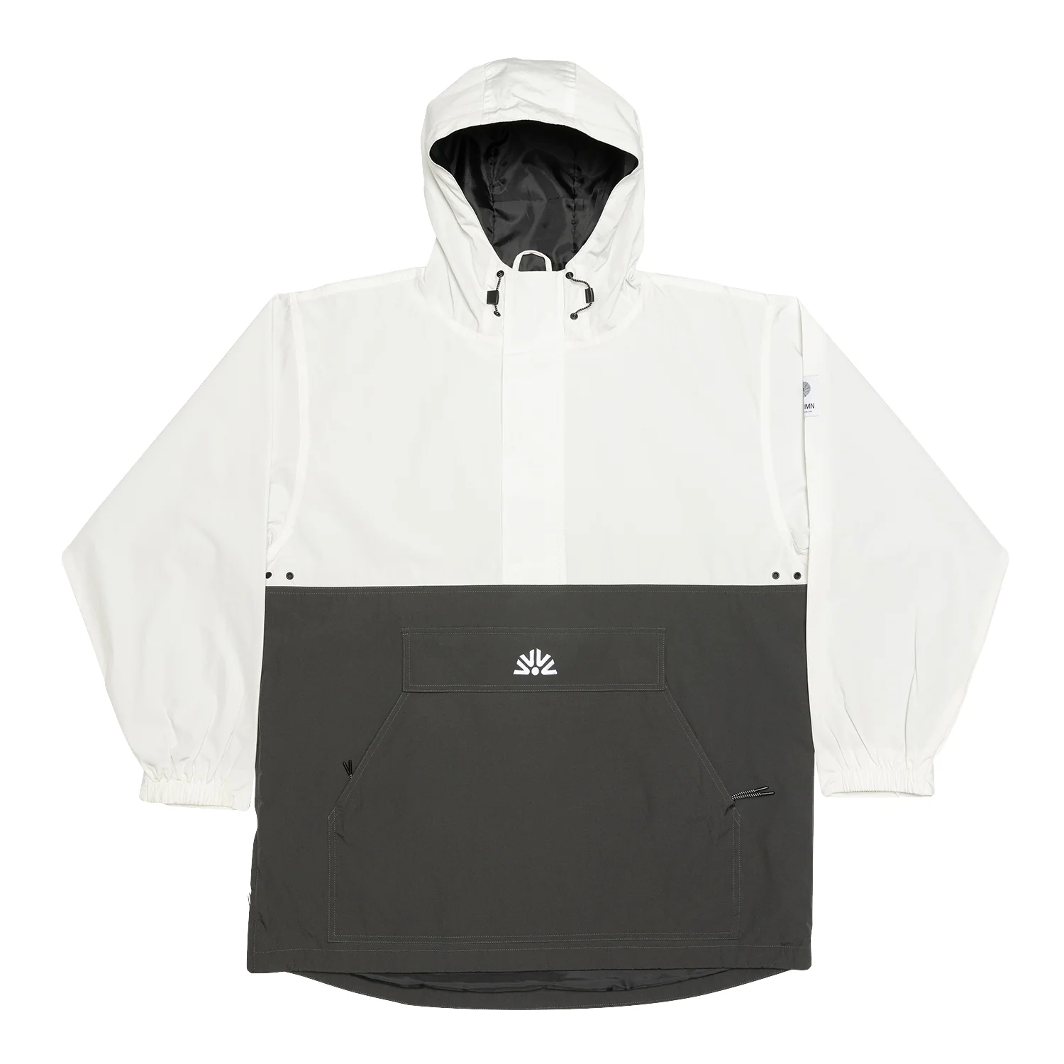 Autumn Cascade Anorak Sweater White Grey