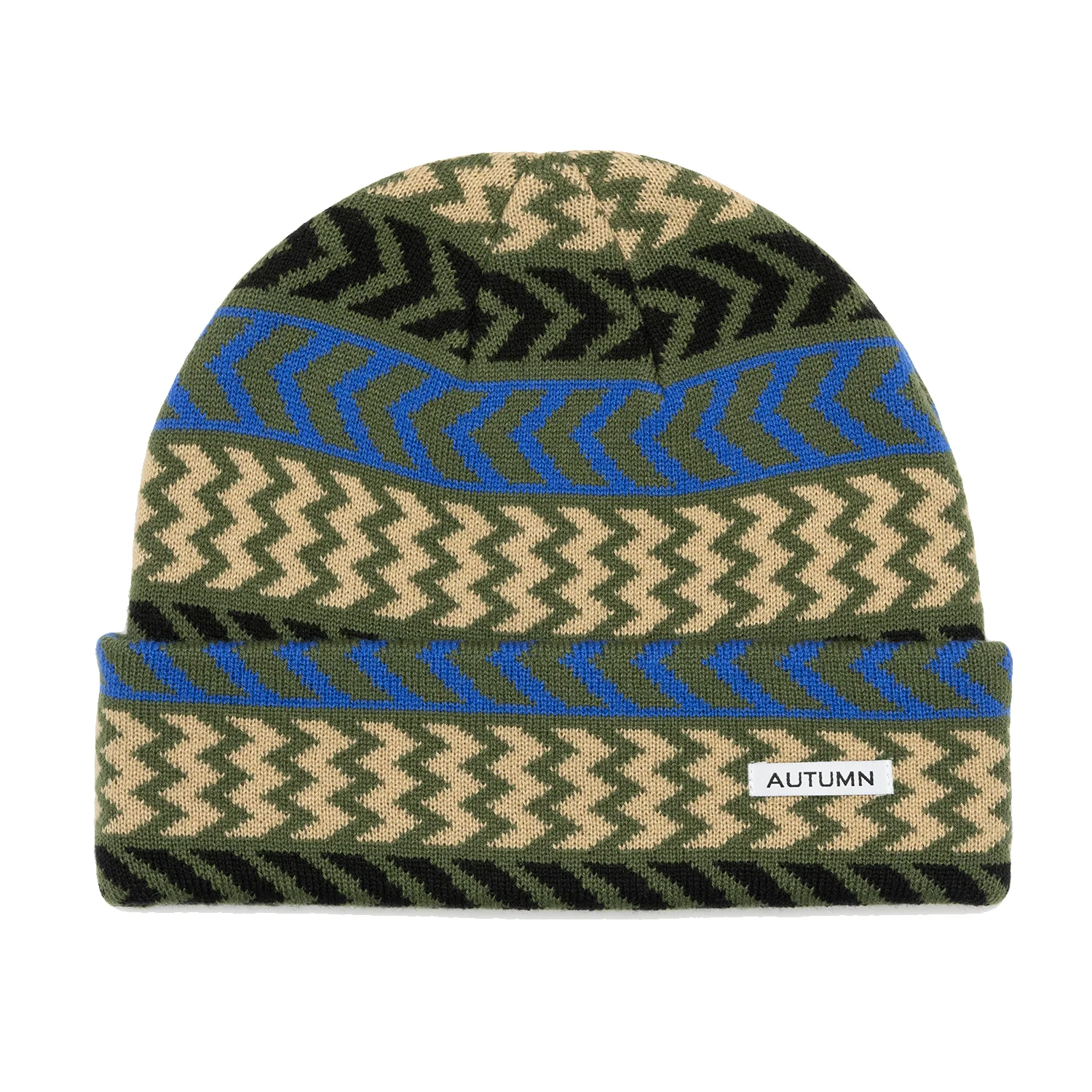 Autumn Chevron Beanie Army Green