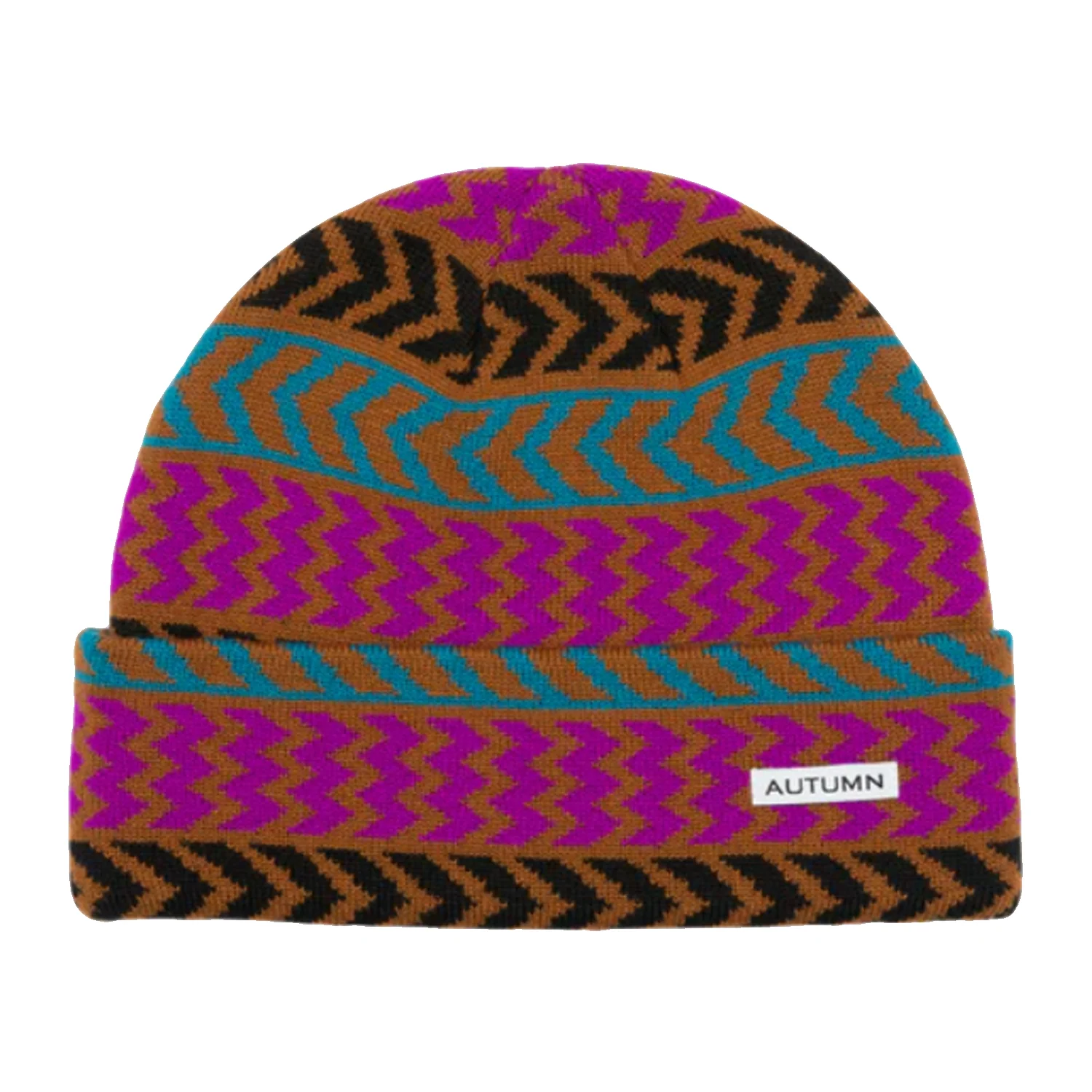 Autumn Chevron Beanie Brown
