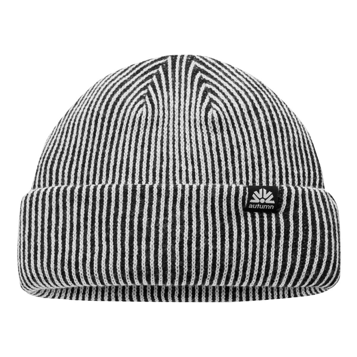Autumn Cord Double Roll Beanie White