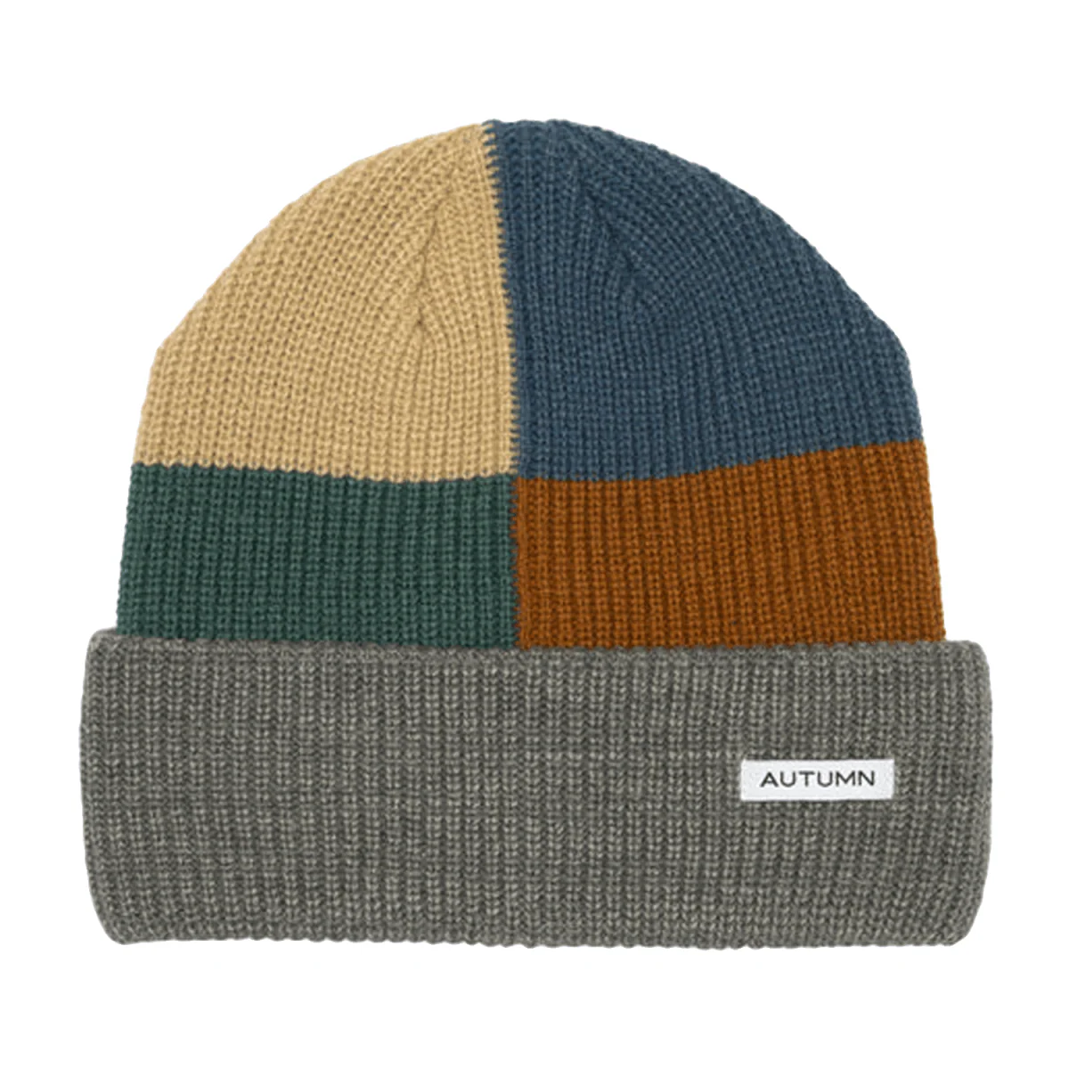 Autumn Patchwork Beanie Grey