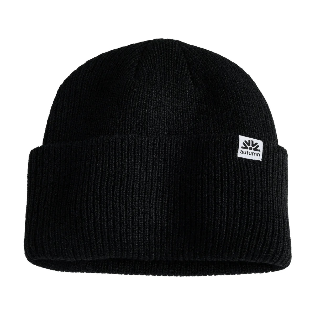 Autumn Simple High Cuff Beanie Black