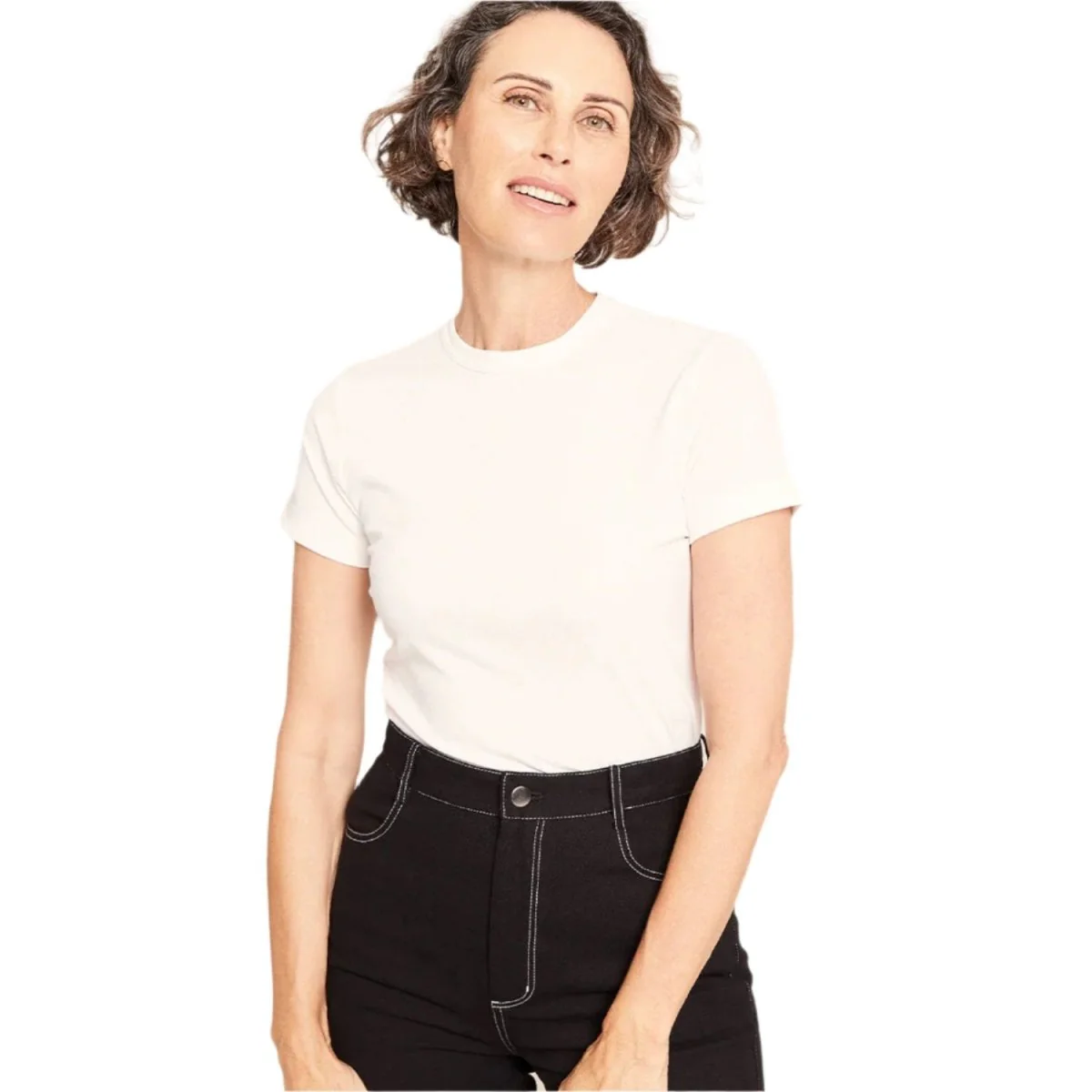 Boody Women's Ribbed Crew Neck T-shirt White