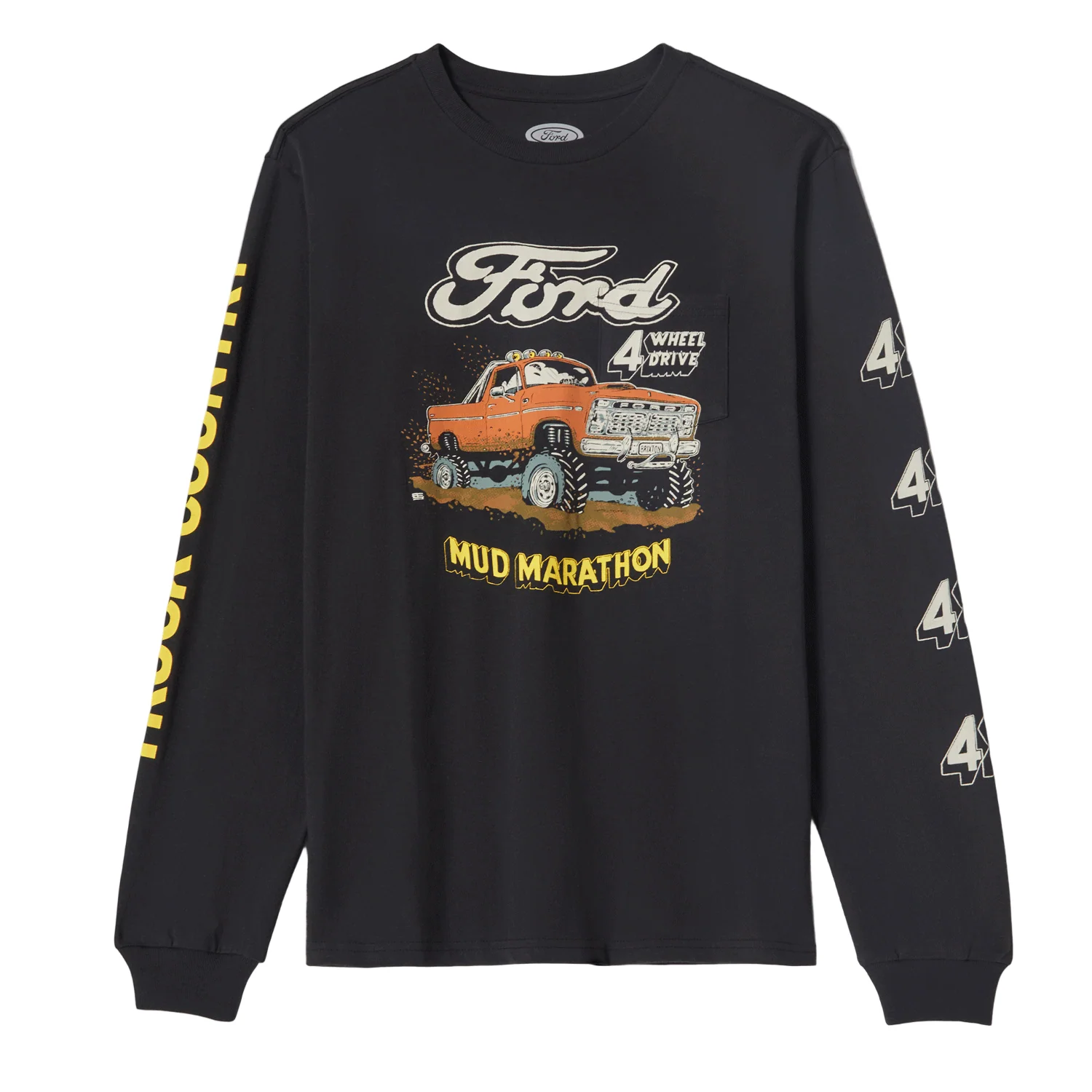Brixton Men's Ford Mud Marathon L/S Standard T-Shirt Burnt Rubber