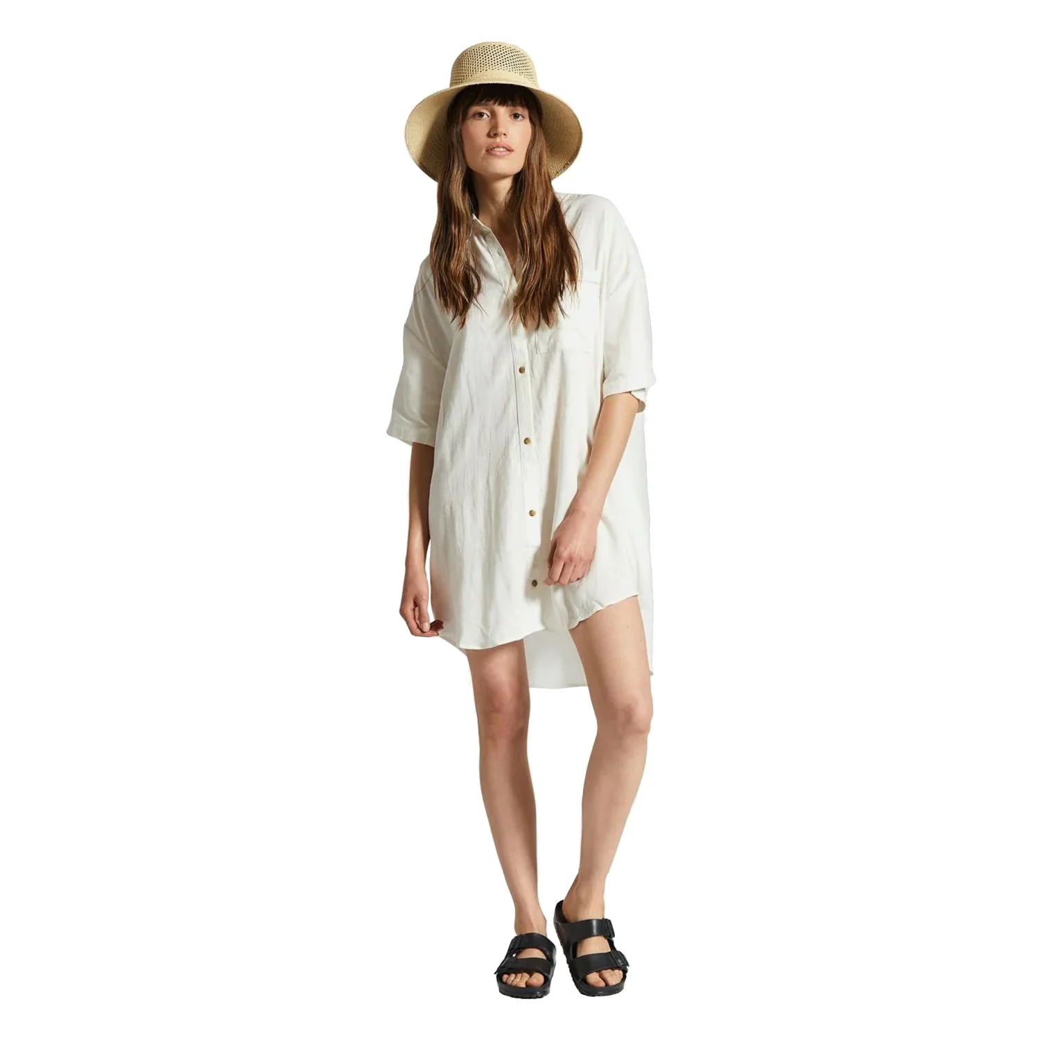 Brixton Women's Condesa Linen Shirtdress Off White