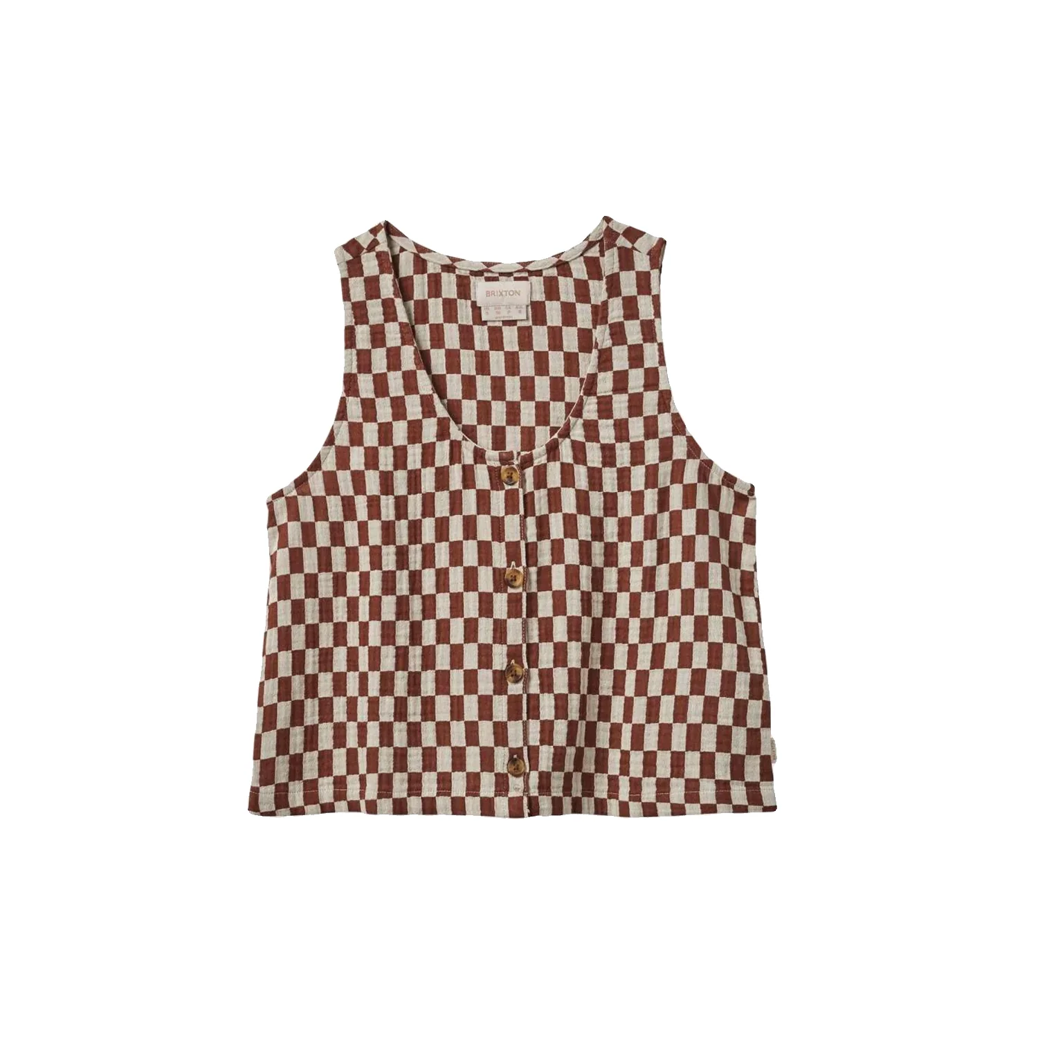 Brixton Women's Mykonos Small Check Tank Sepia