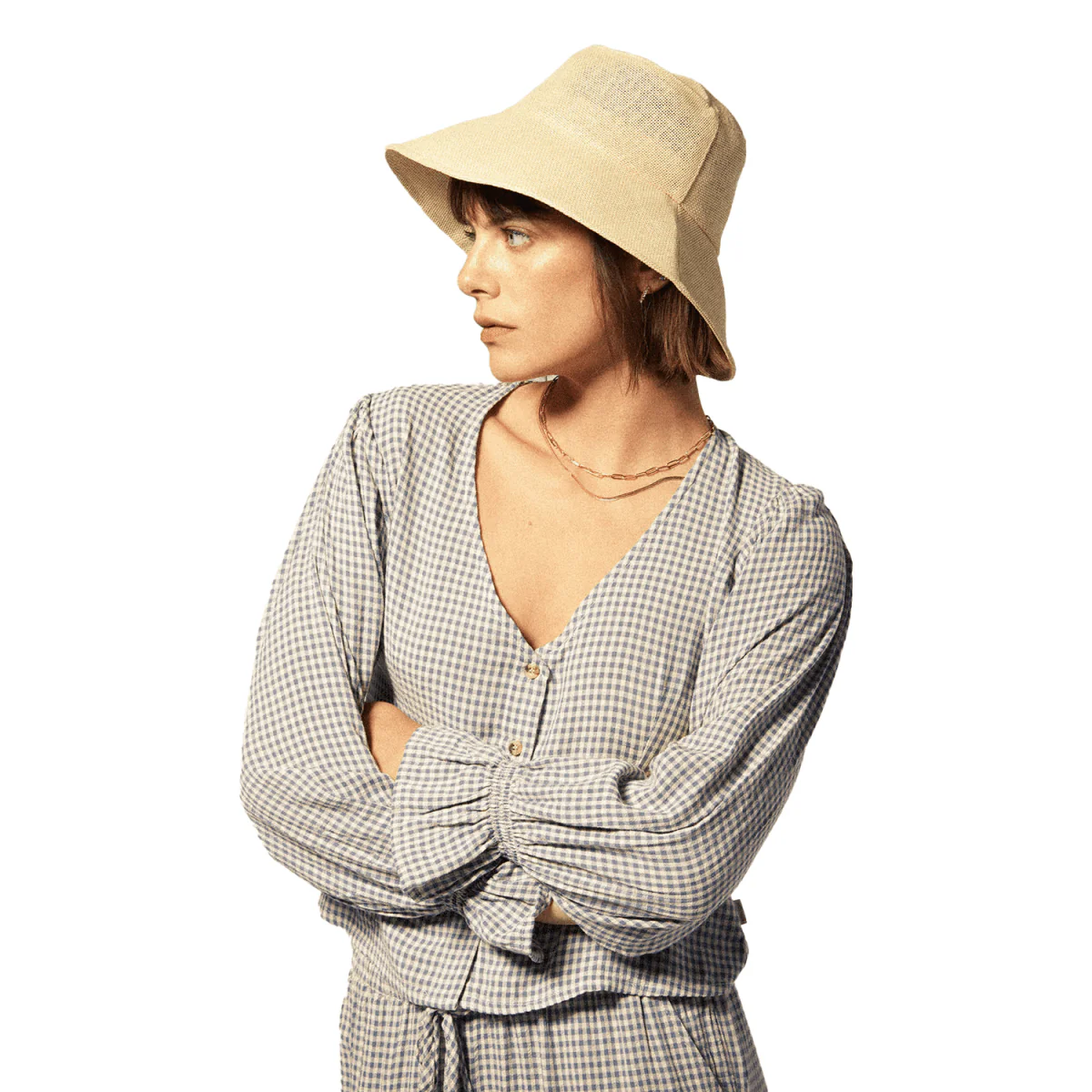 Brixton Women's The Meadow Blouse Azure Blue Gingham