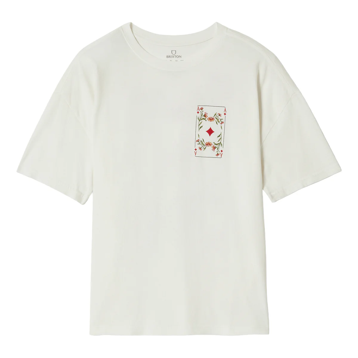 Brixton Women's Botanical Ace Oversized Boyfriend T-Shirt Off White