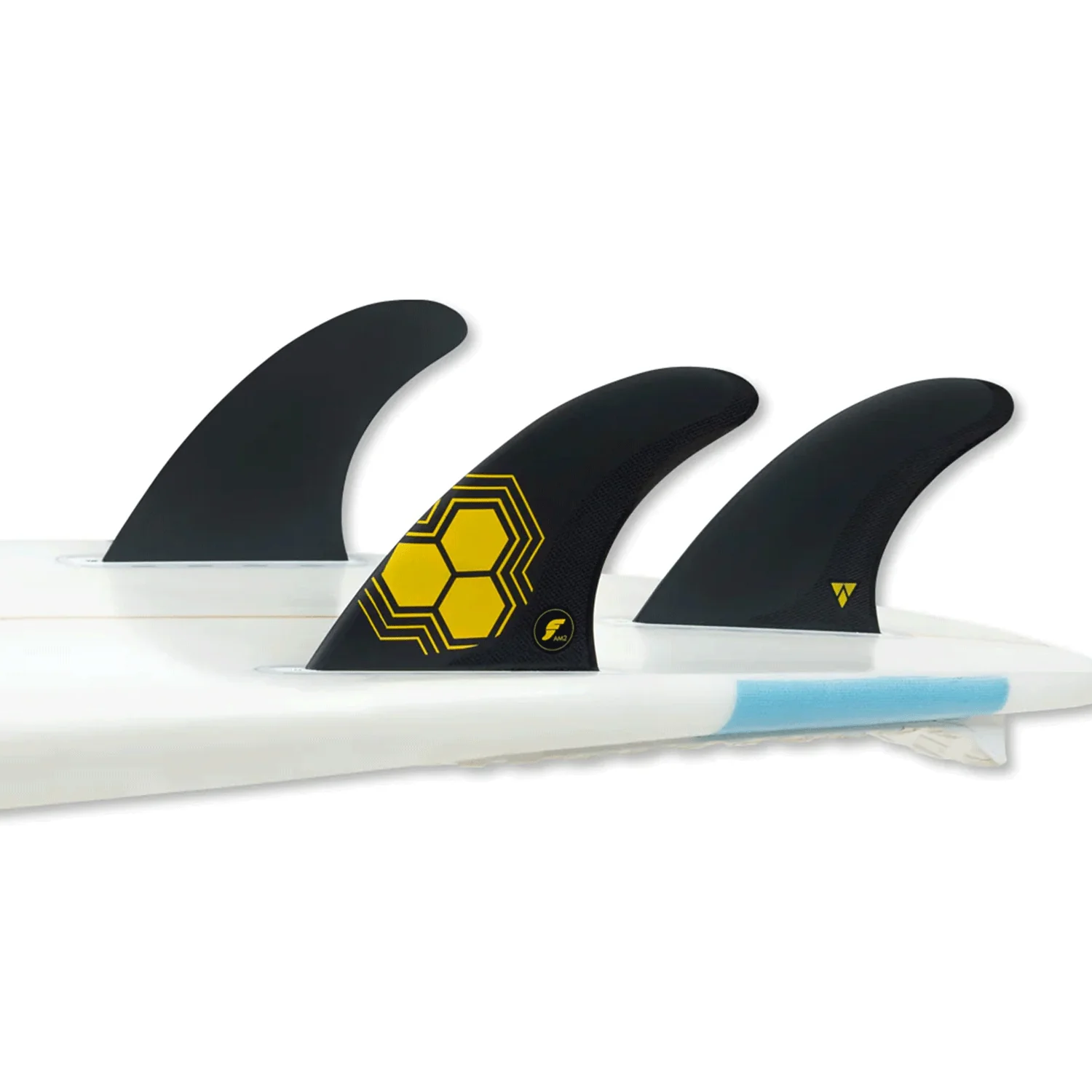 Futures Thruster AM2 Alpha Carbon/Teal Blue Surf Fins Large