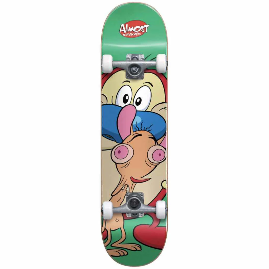 Almost Ren & Stimpy On My Back Skate Complete Green 7"