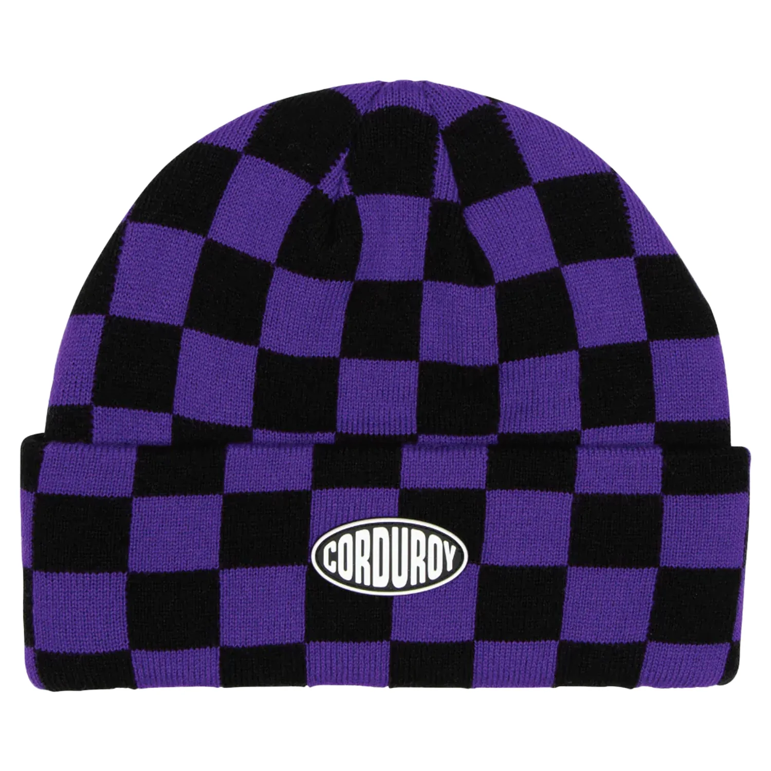 Corduroy Checkmate Beanie Purple