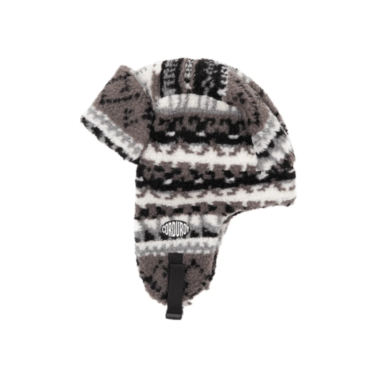 Corduroy Fleece Trapper Hat Grey