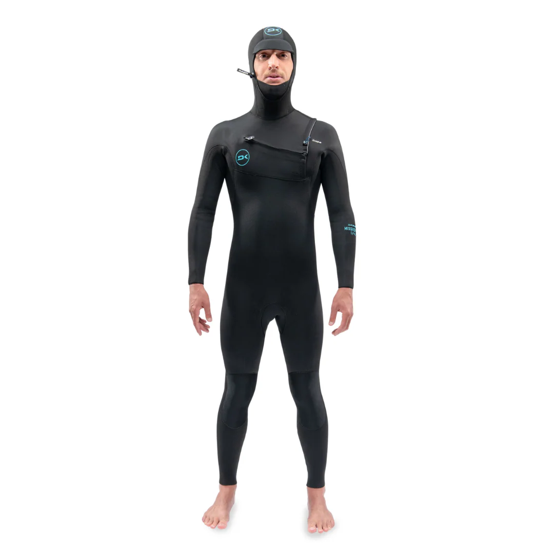 Dakine Men's Mission 5/4/3mm Chest Zip Hooded Wetsuit Black