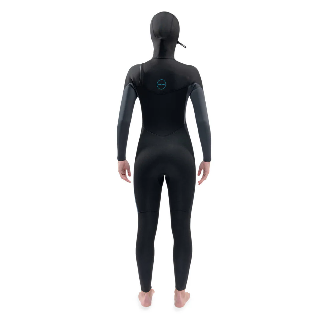 Dakine Women's Quantum 5/4/3mm Chest Zip Hooded Wetsuit Black/Grey - Image 4