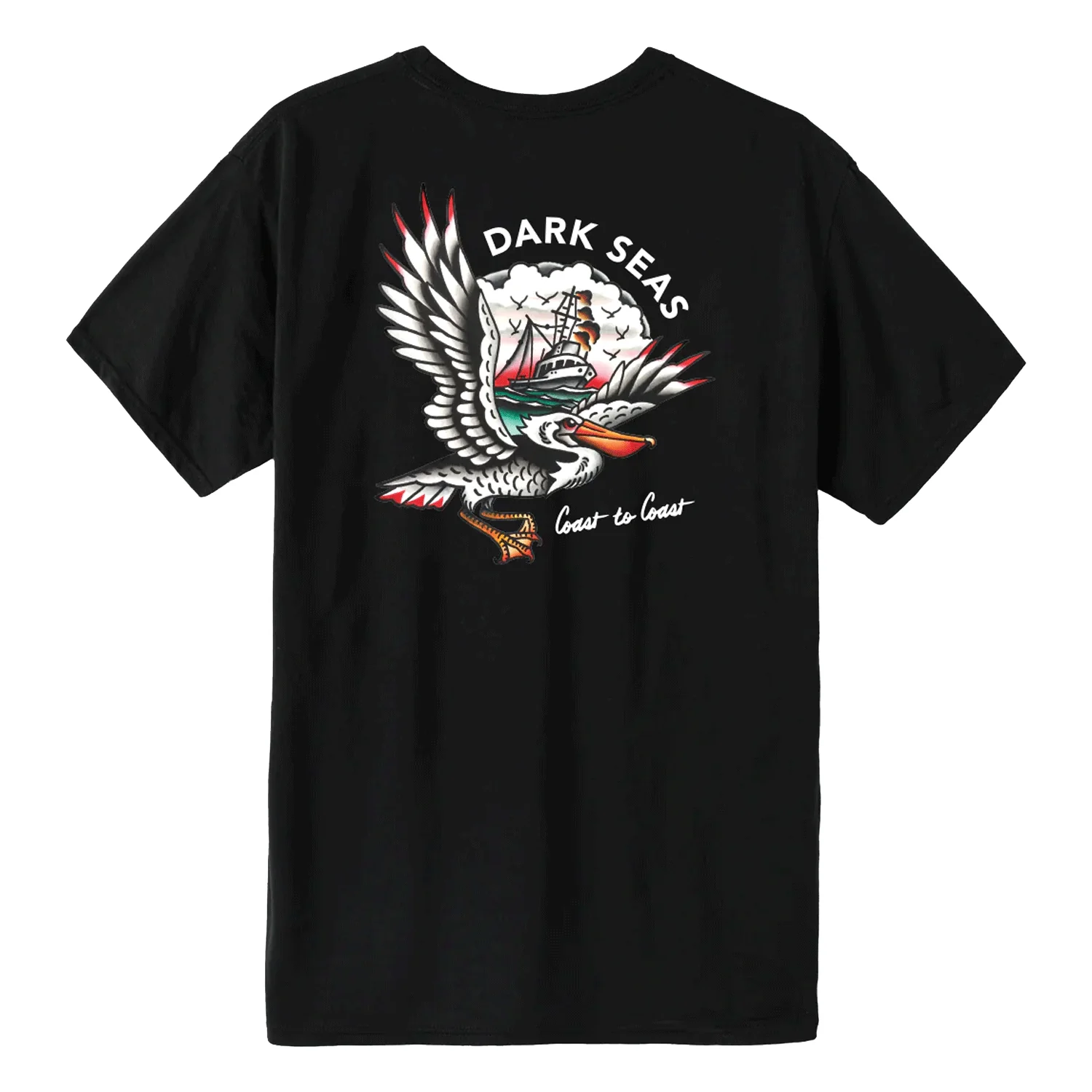 Dark Seas Men's Pelicans Watch T Shirt Black