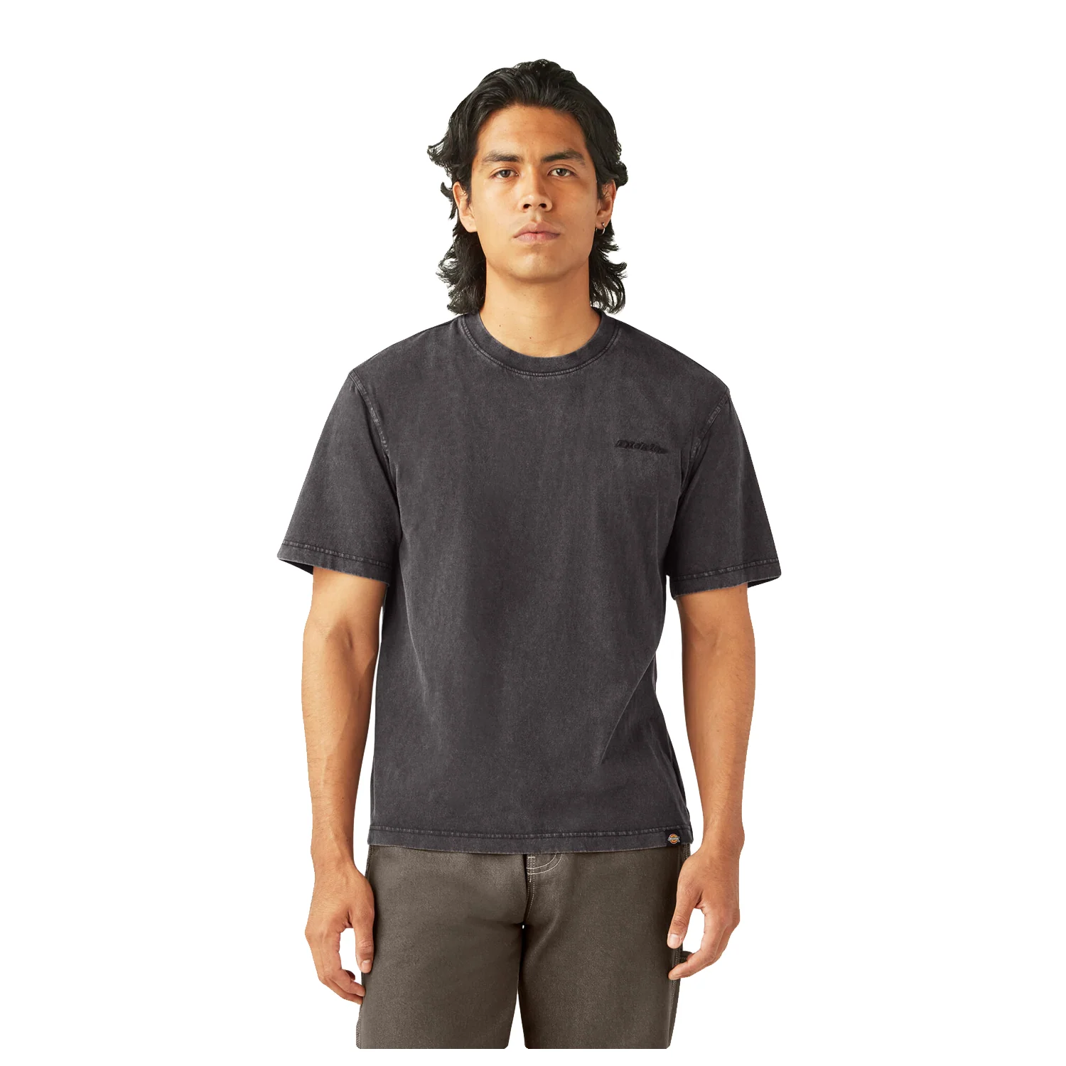 Dickies Men's Plentywood S/S T Shirt Acid Wash Black