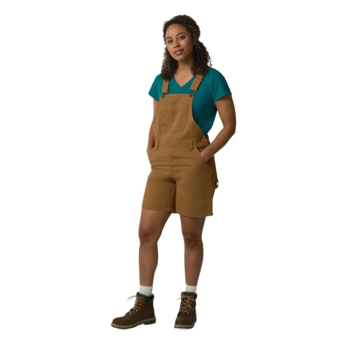 Dickies Women's Bib Shortall Stone