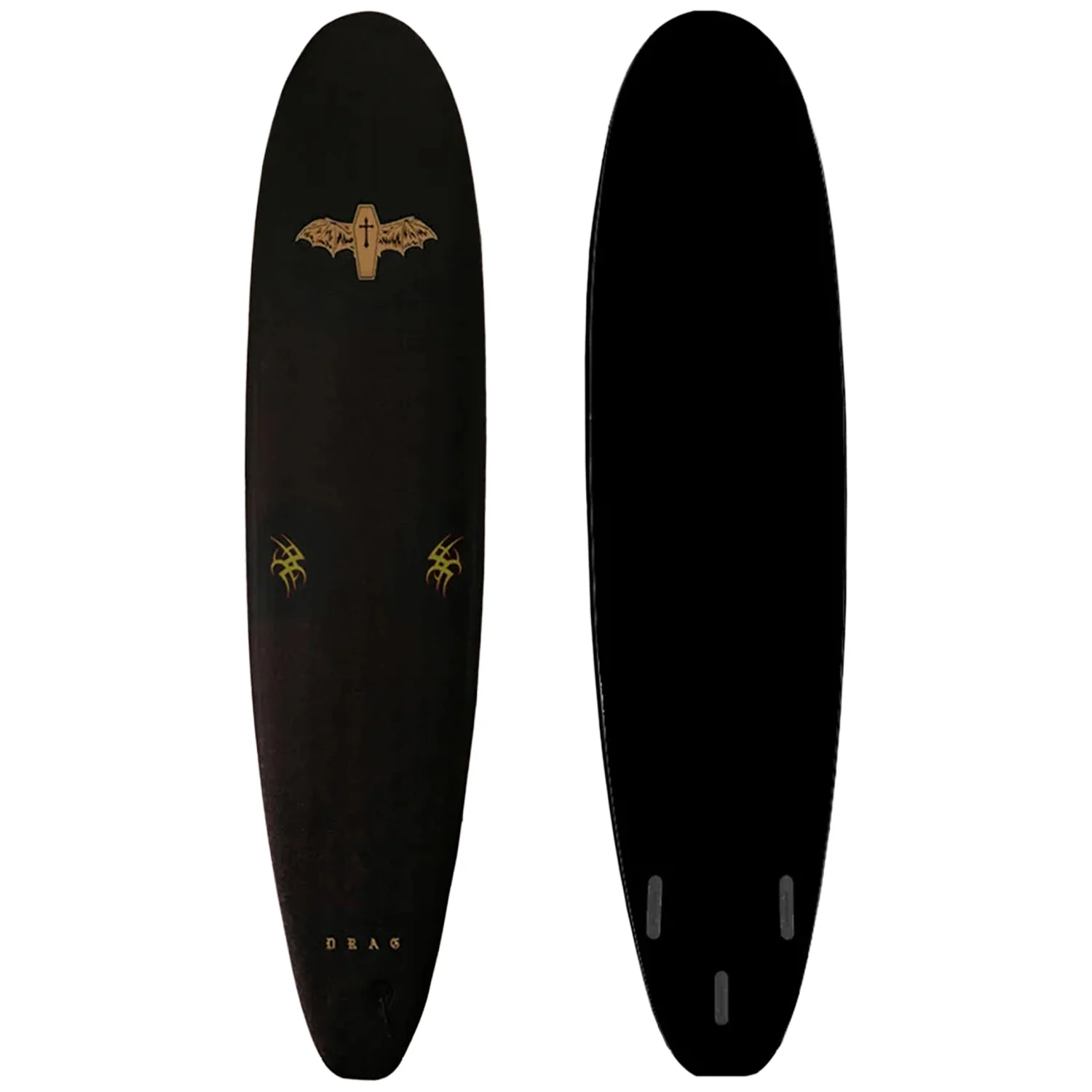 Drag Coffin Thruster Soft Surfboard 8'0" Black/Black