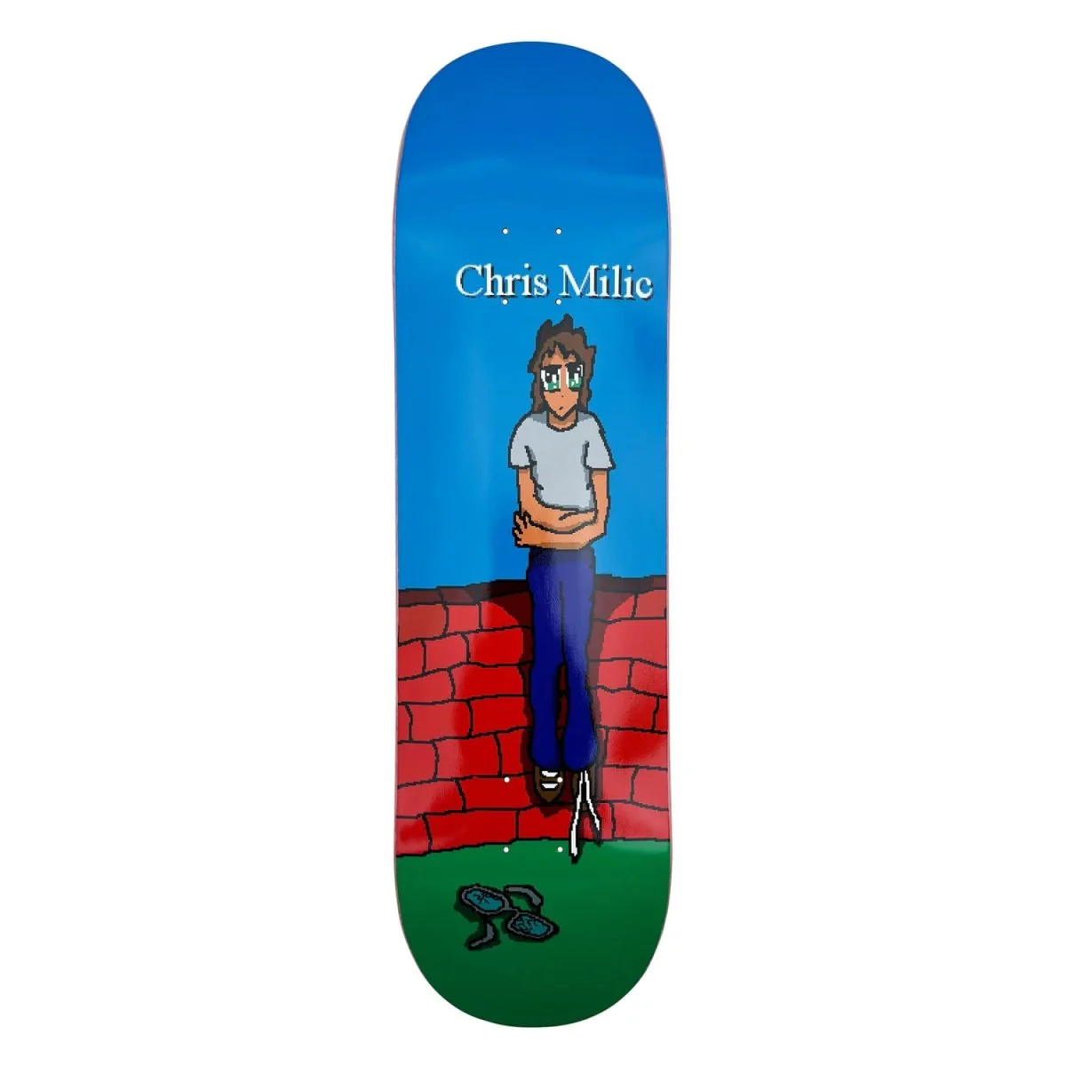 Frog Chris Milic Broken Glasses Skate Deck 8.38"