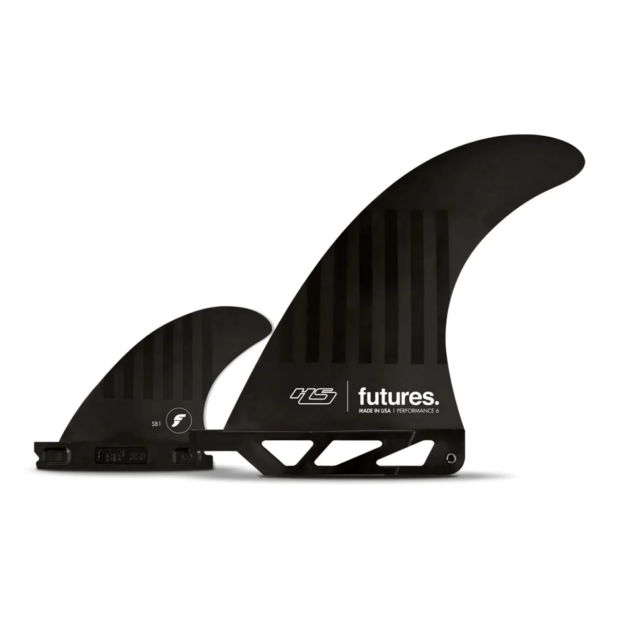 Futures 2+1 HS Compound Surf Fins Black 6"