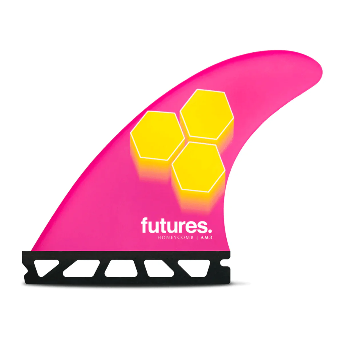 Futures Thruster AM3 Honeycomb Surf Fins Pink/Yellow Small