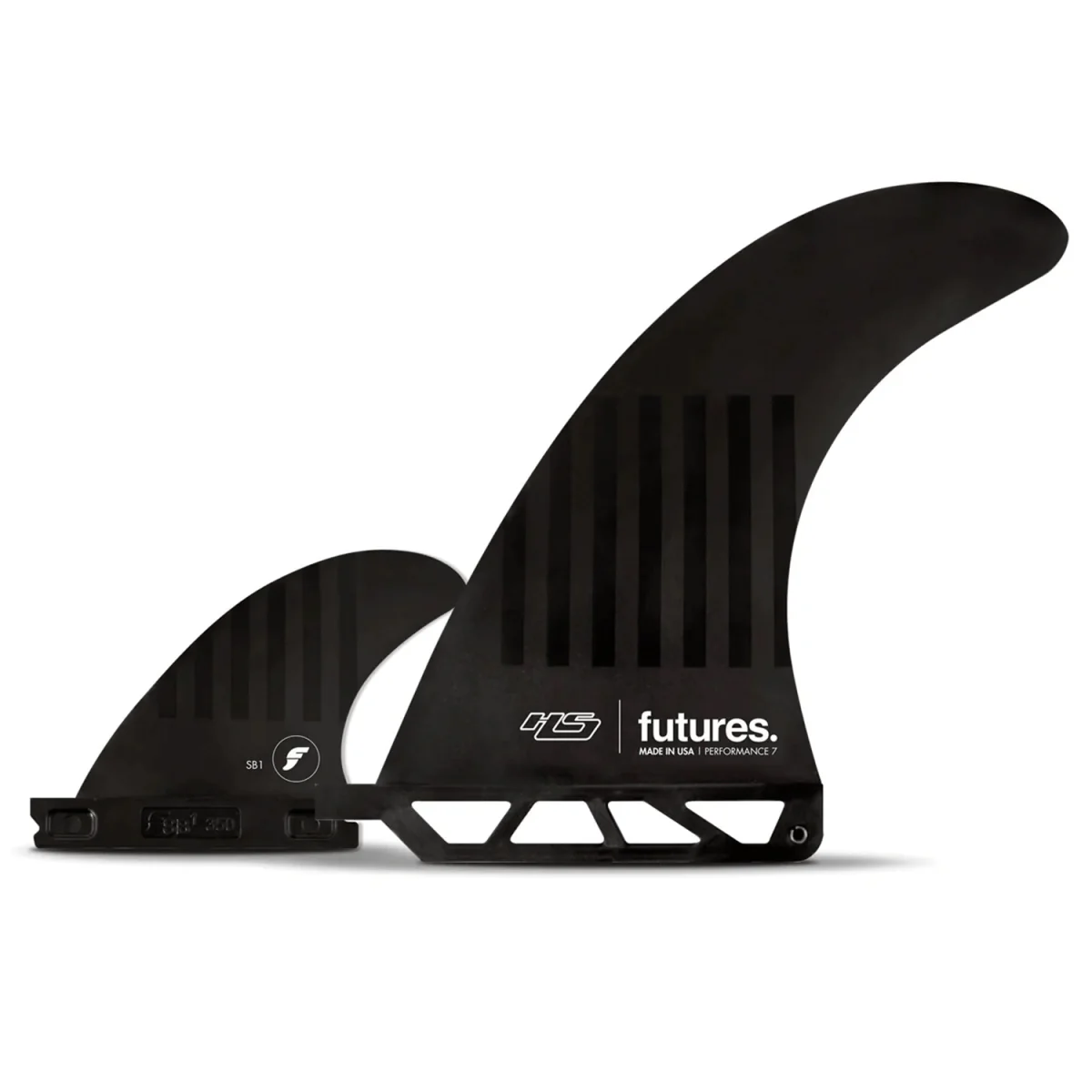Futures 2+1 HS Compound Surf Fins Black 7"