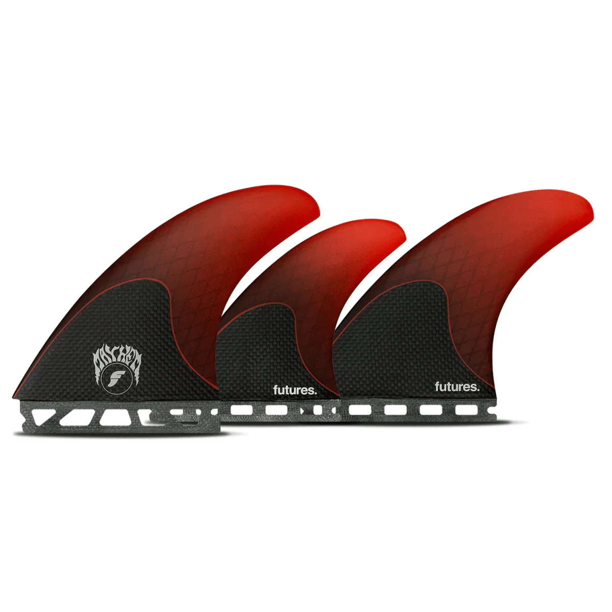 Futures Mayhem 3.0 Honeycomb/Carbon 5 Fin Set Red Large