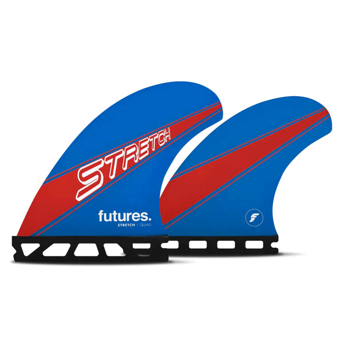 Futures Quad Stretch Honeycomb Surf Fins Blue/Red Medium