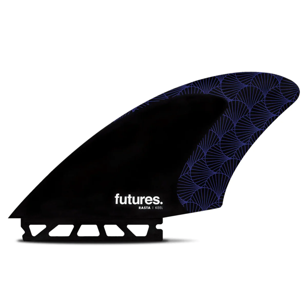 Futures Twin Keels Rasta Keel Honeycomb Surf Fins Black/Purple