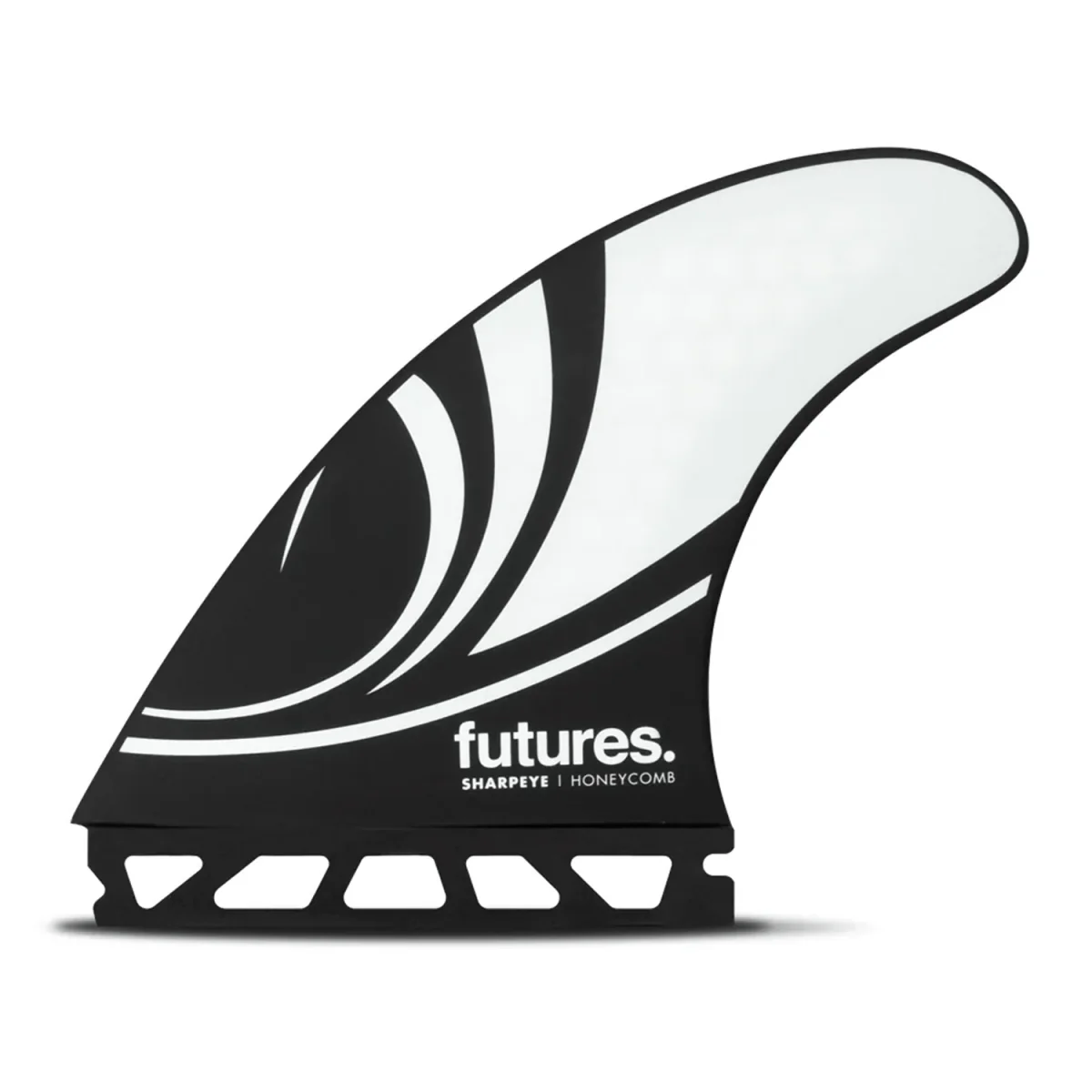 Futures Thruster Sharp Eye Honeycomb Surf Fins Black/White Large