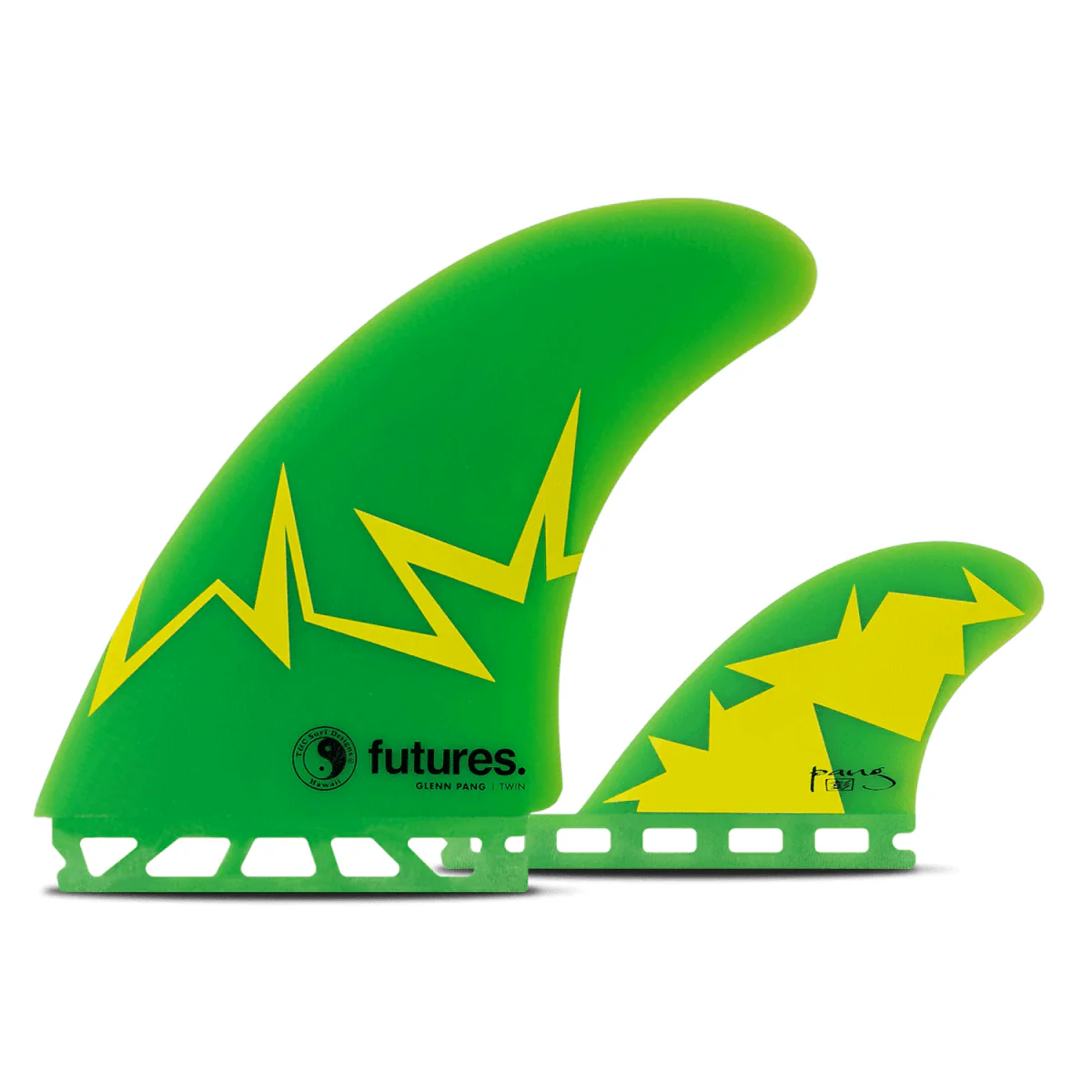 Futures Twin +1 Glenn Pang Surf Fins Green/Yellow