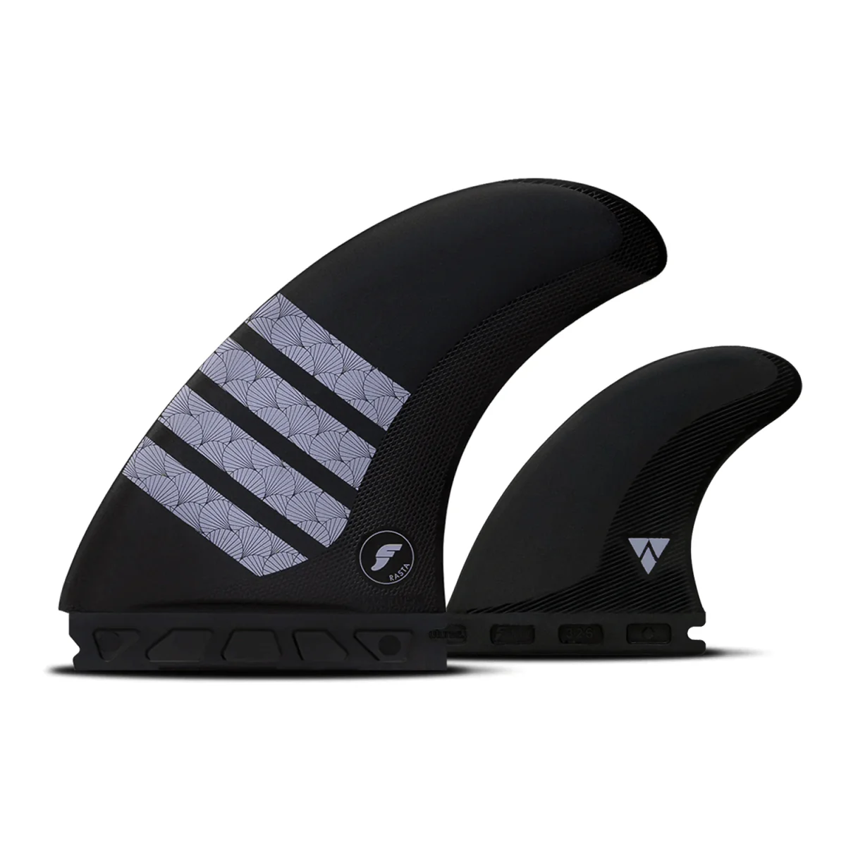 Futures Twin + 1 Rasta Alpha Surf Fins Carbon/Purple
