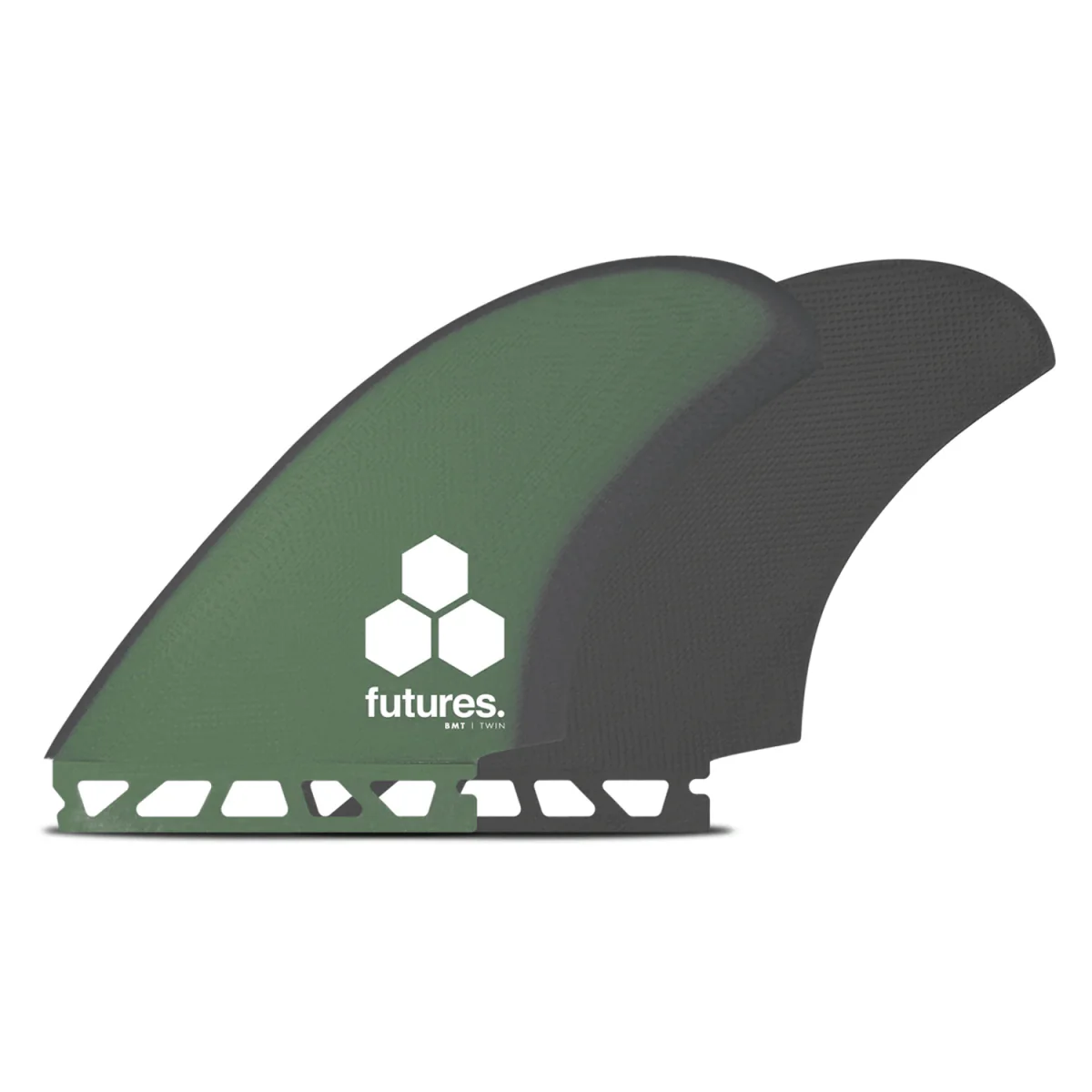 Futures Twin BMT Fiberglass Surf Fins Green/Grey