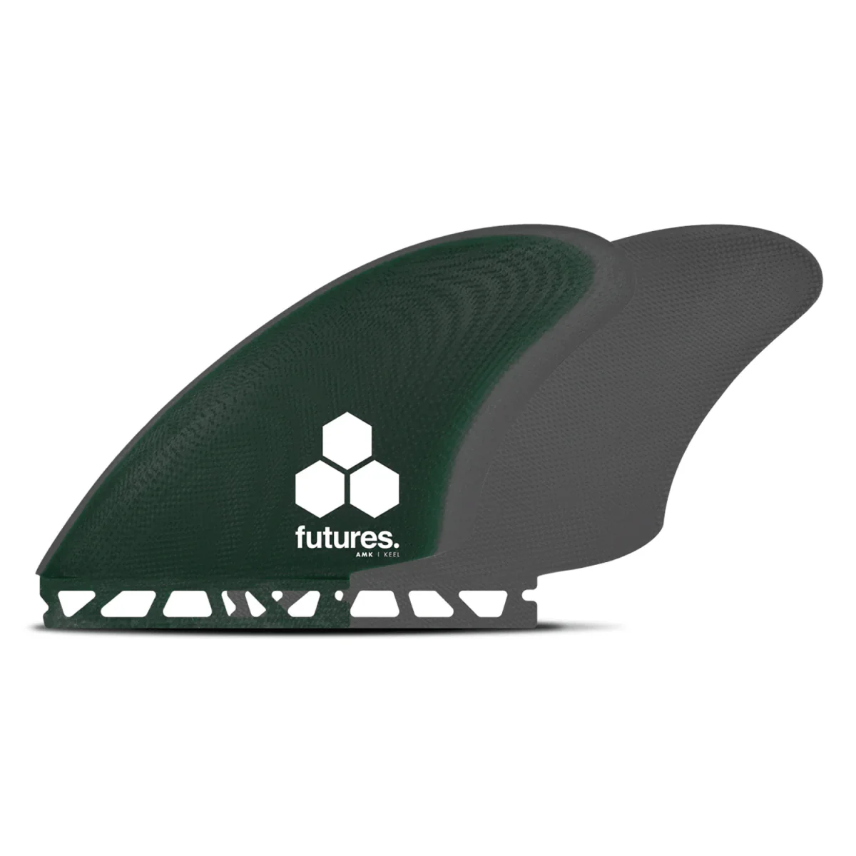 Futures Twin Keels AMK Fiberglass Surf Fins Green/Grey