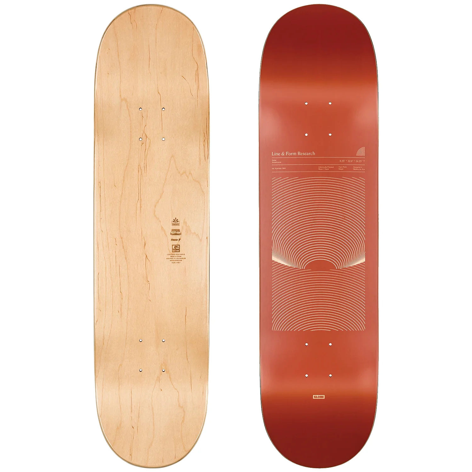 Globe G1 Lineform Skate Deck Cinnamon 8.25"
