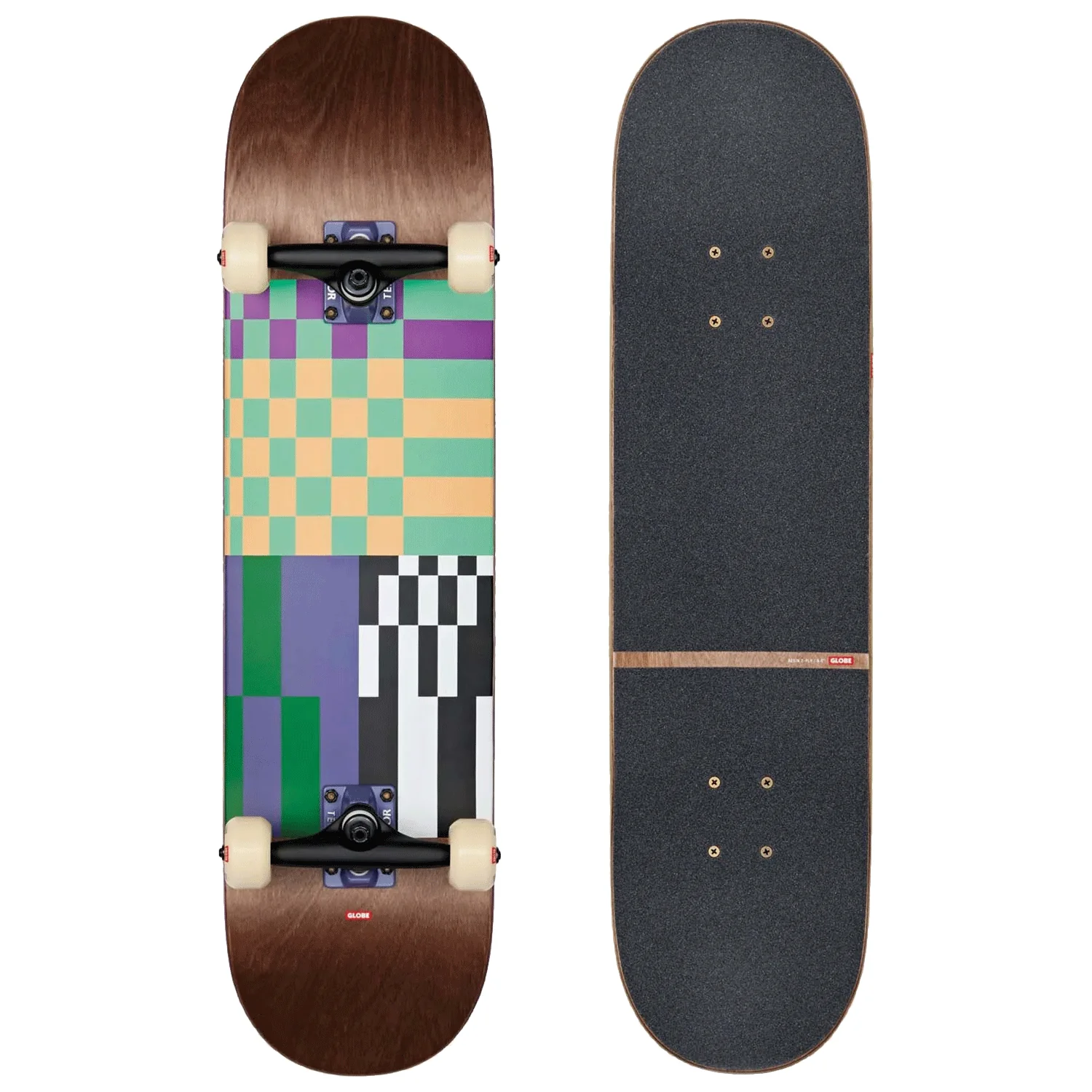 Globe G2 Check Please Skate Complete Dark Maple/Grunge 8.0"