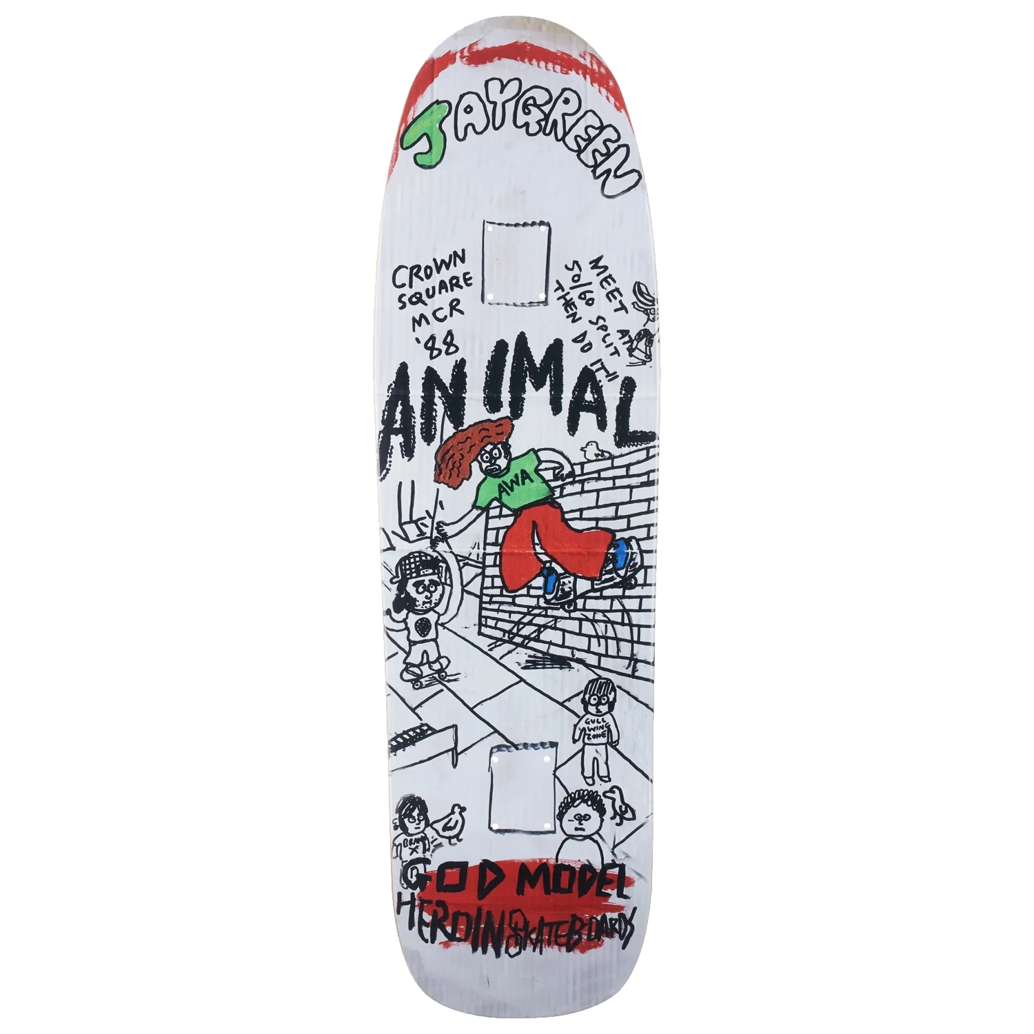 Heroin Jay Green Manchester 1988 Skate Deck 8.88"
