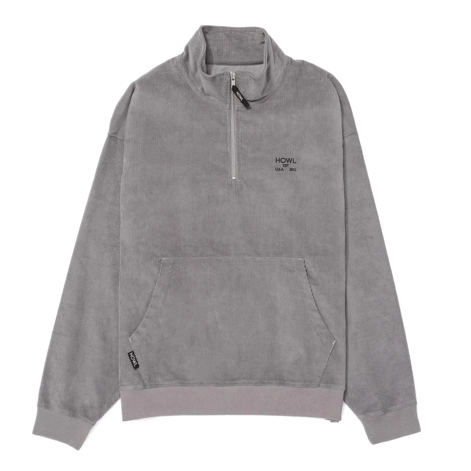 Howl Corduroy Half Zip Sweater 2024 Grey