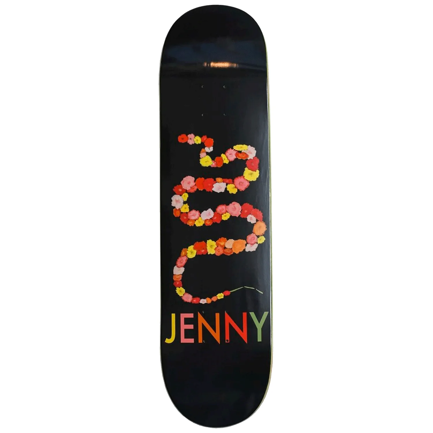 Jenny Flower Snek Skate Deck Black 8.25"