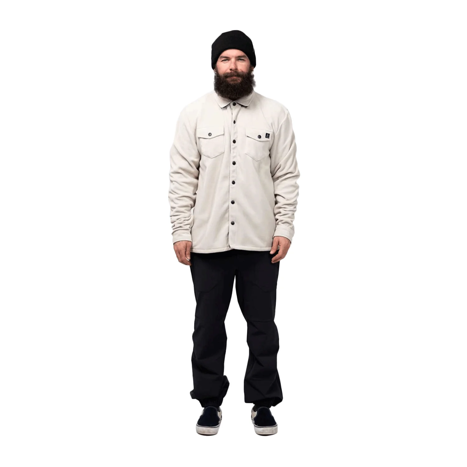 Jones Men's December Recycled Fleece Shirt Mineral Grey