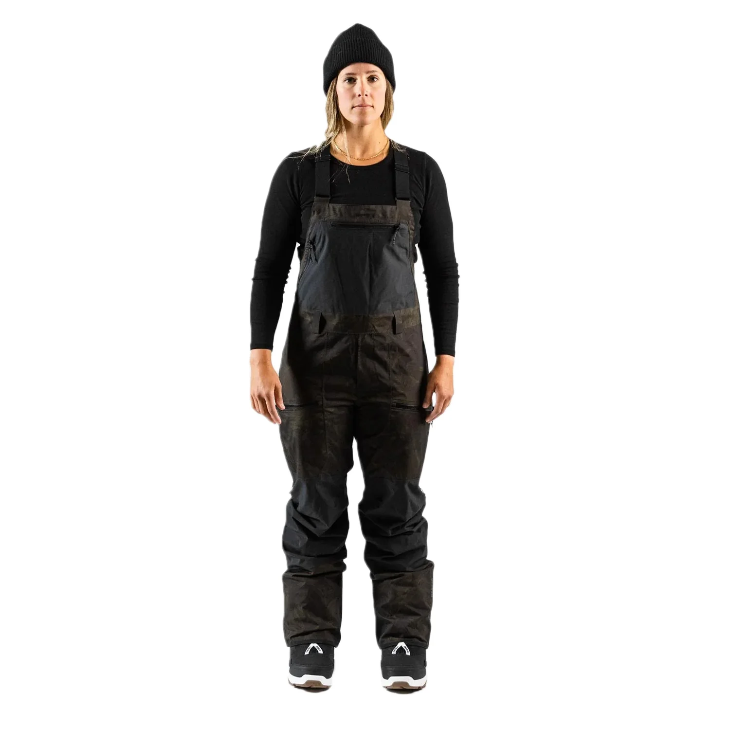 Jones Women's MTN Surf Bib Pant 2023 Black/Mtn Camo Print