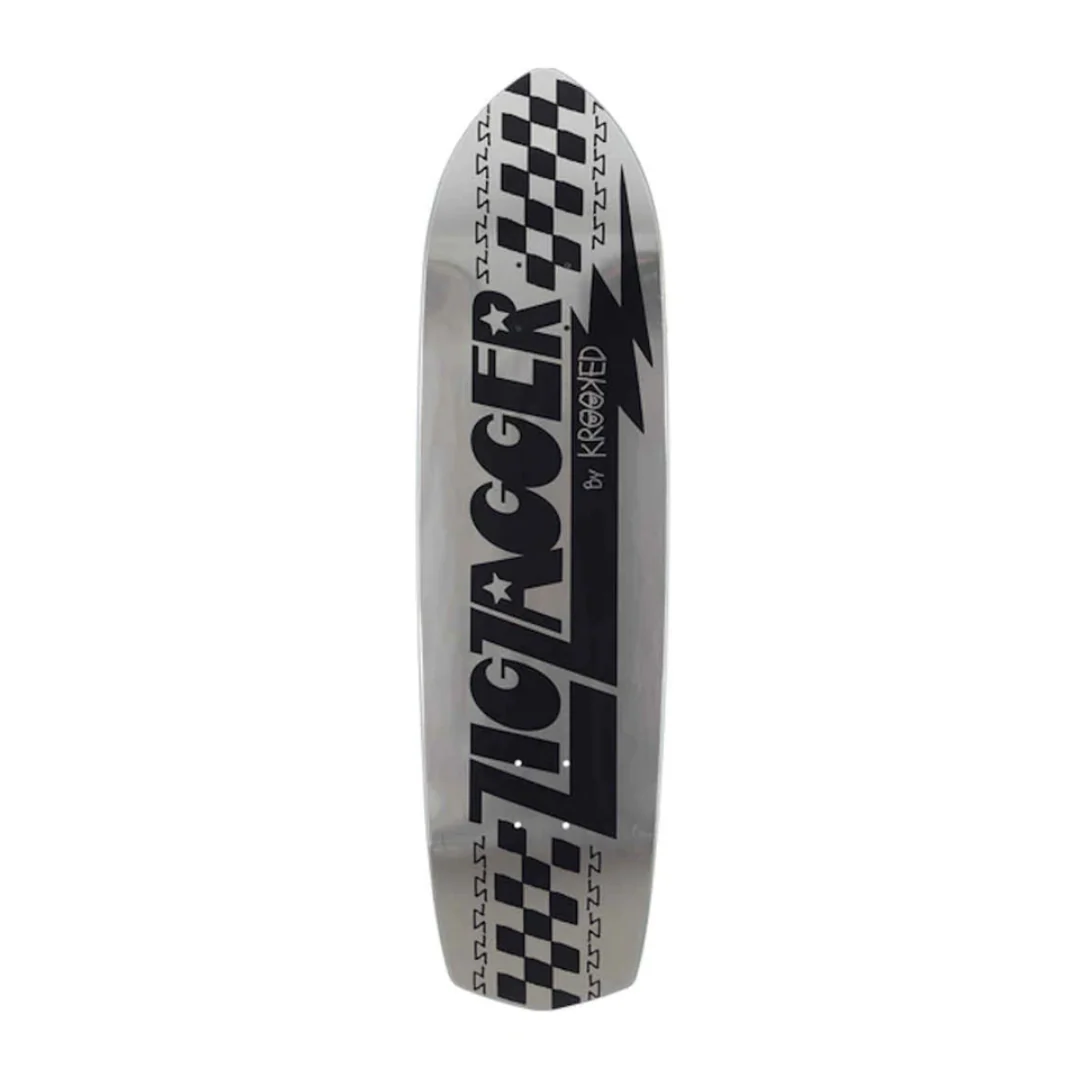 Krooked Zig Zagger Skate Deck Silver 8.62"