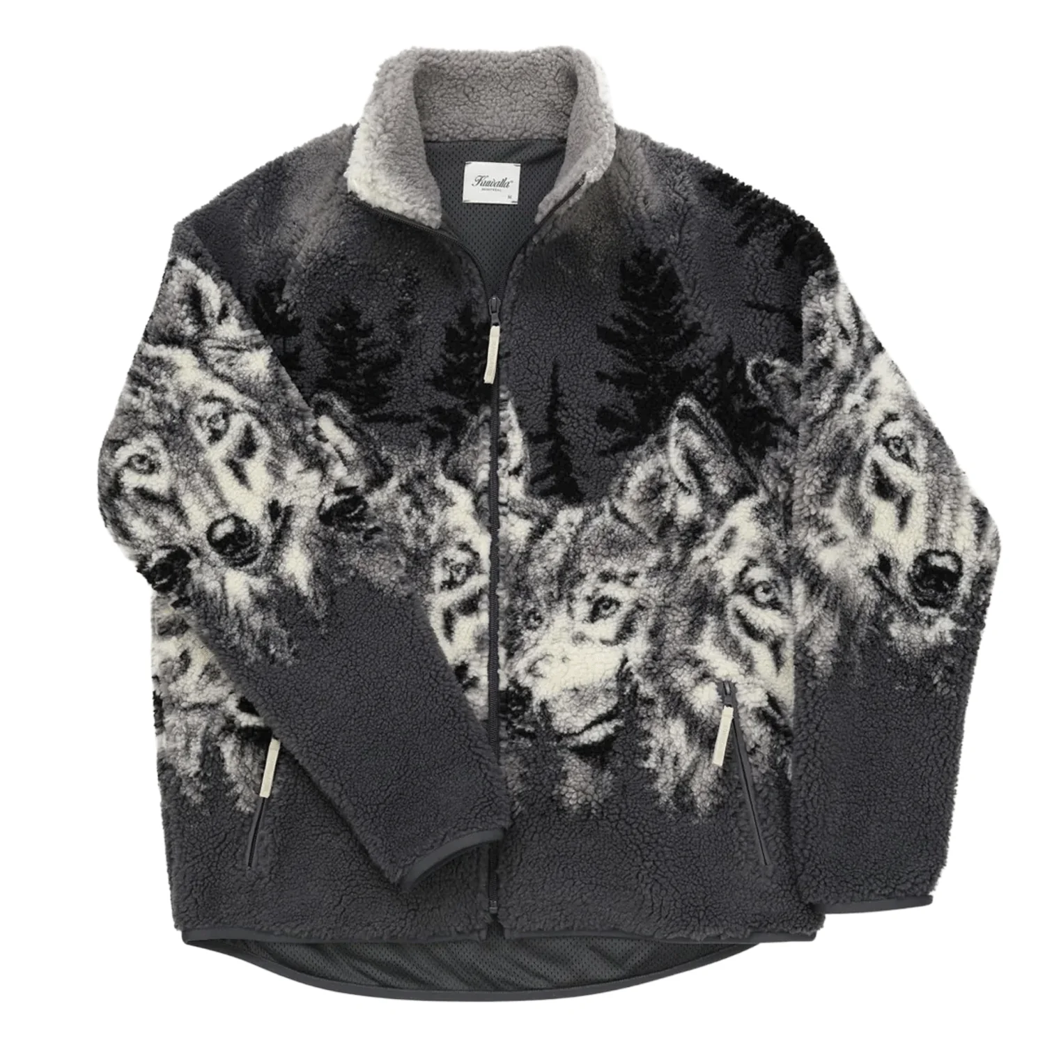 Kuwalla-Tee Printed Sherpa Fleece Wolf Pack