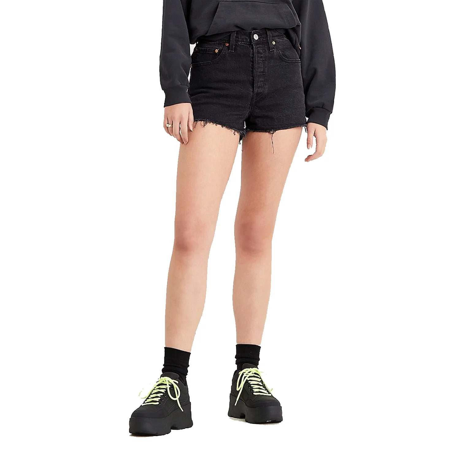 Levis Ribcage Short Women Black Lake