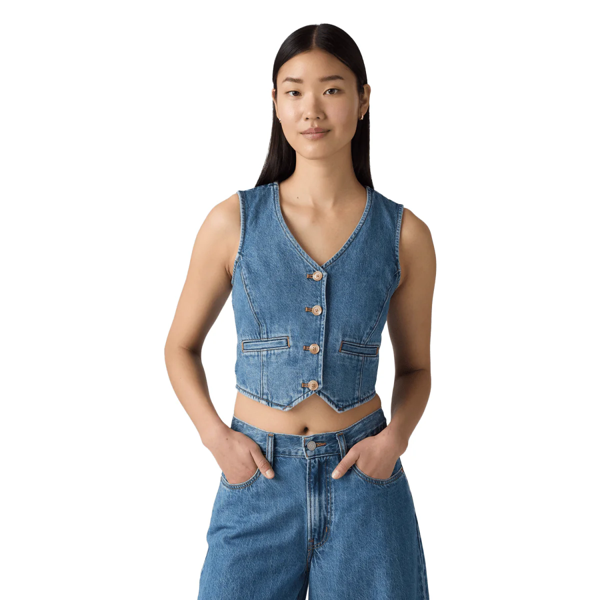 Levis Women's Amore Denim Vest Cause And Effect